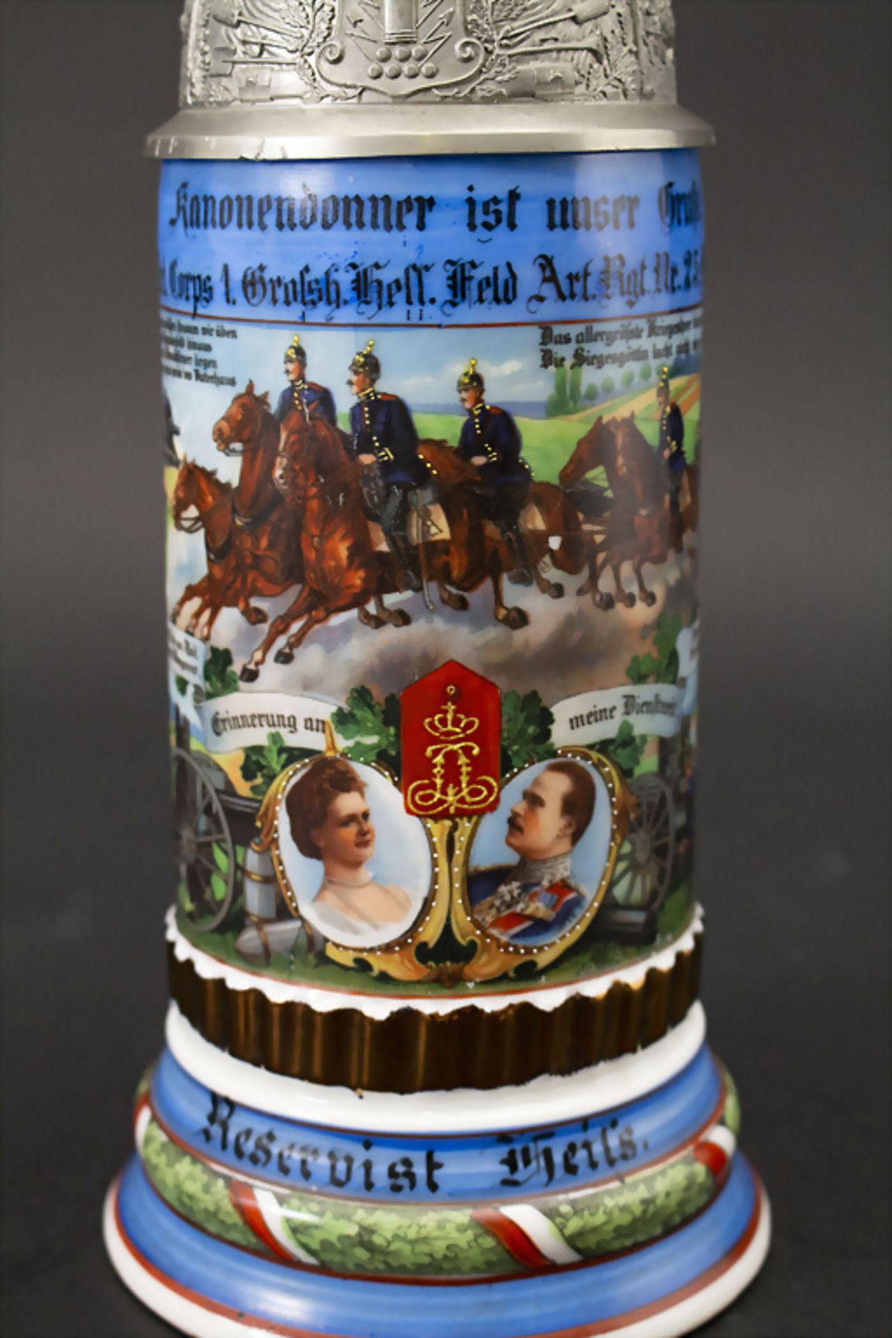 Reservistenkrug / A reservist beer mug, Darmstadt, Hessen, 1911 - Bild 3 aus 7