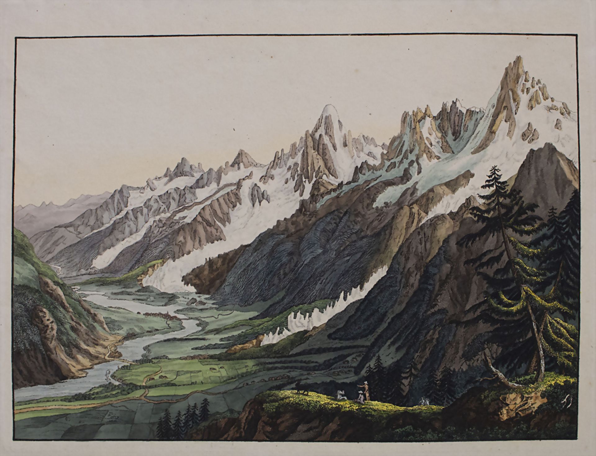 Zwei Landschaftsansichten Gebirge Frankreich/Schweiz, nach 1810 - Bild 3 aus 4