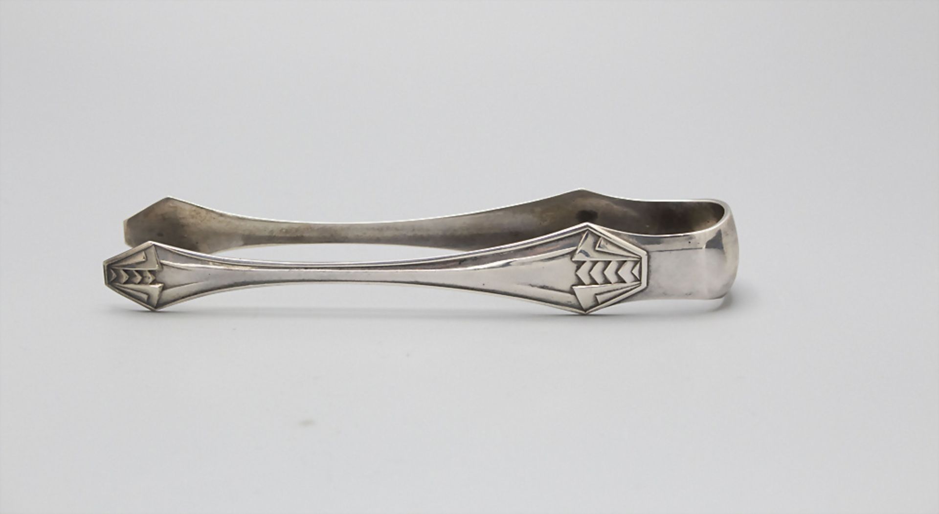 Art Déco Zuckerzange im Etui / Art Deco silver sugar tongs in a box, Léonce Florentin, Paris, ...