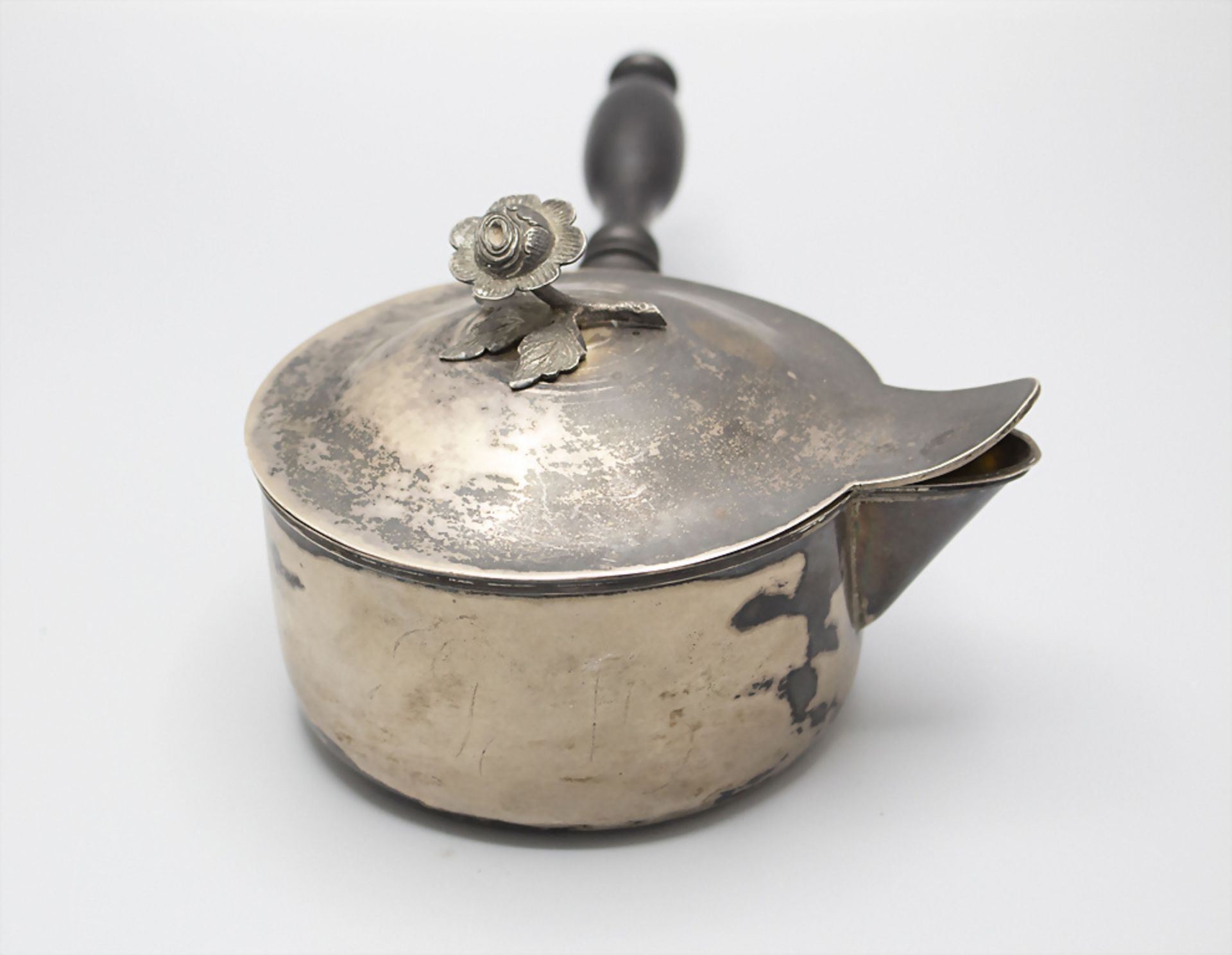Kasserolle mit Deckel / A silver casserole / A silver saucepan with lid, Johann Gottfried ... - Image 3 of 8