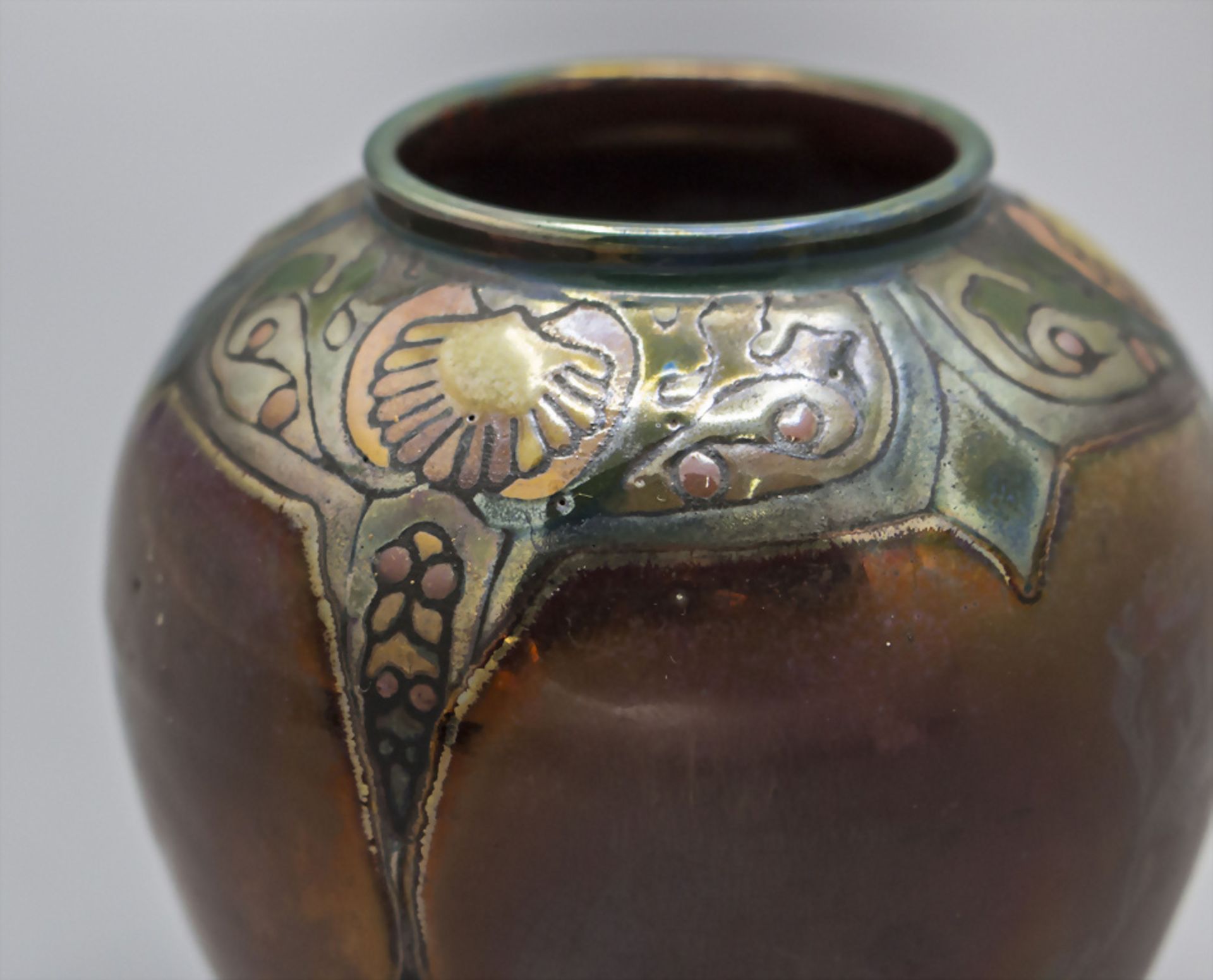 Jugendstil Vase mit Muscheln und Algen / An Art Nouveau vase with shells and seaweed, ... - Bild 3 aus 5