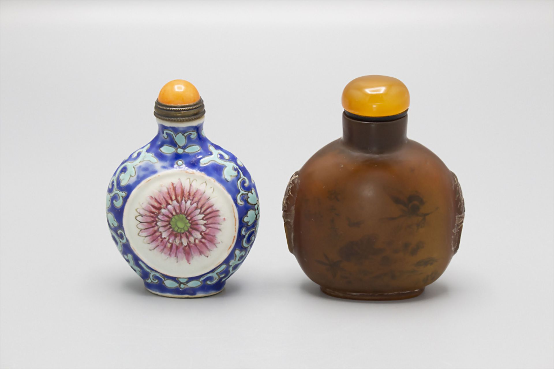 Zwei Schnupftabak Fläschchen / Two snuff bottles, China, Qing-Zeit, 19.-20. Jh. - Image 3 of 4