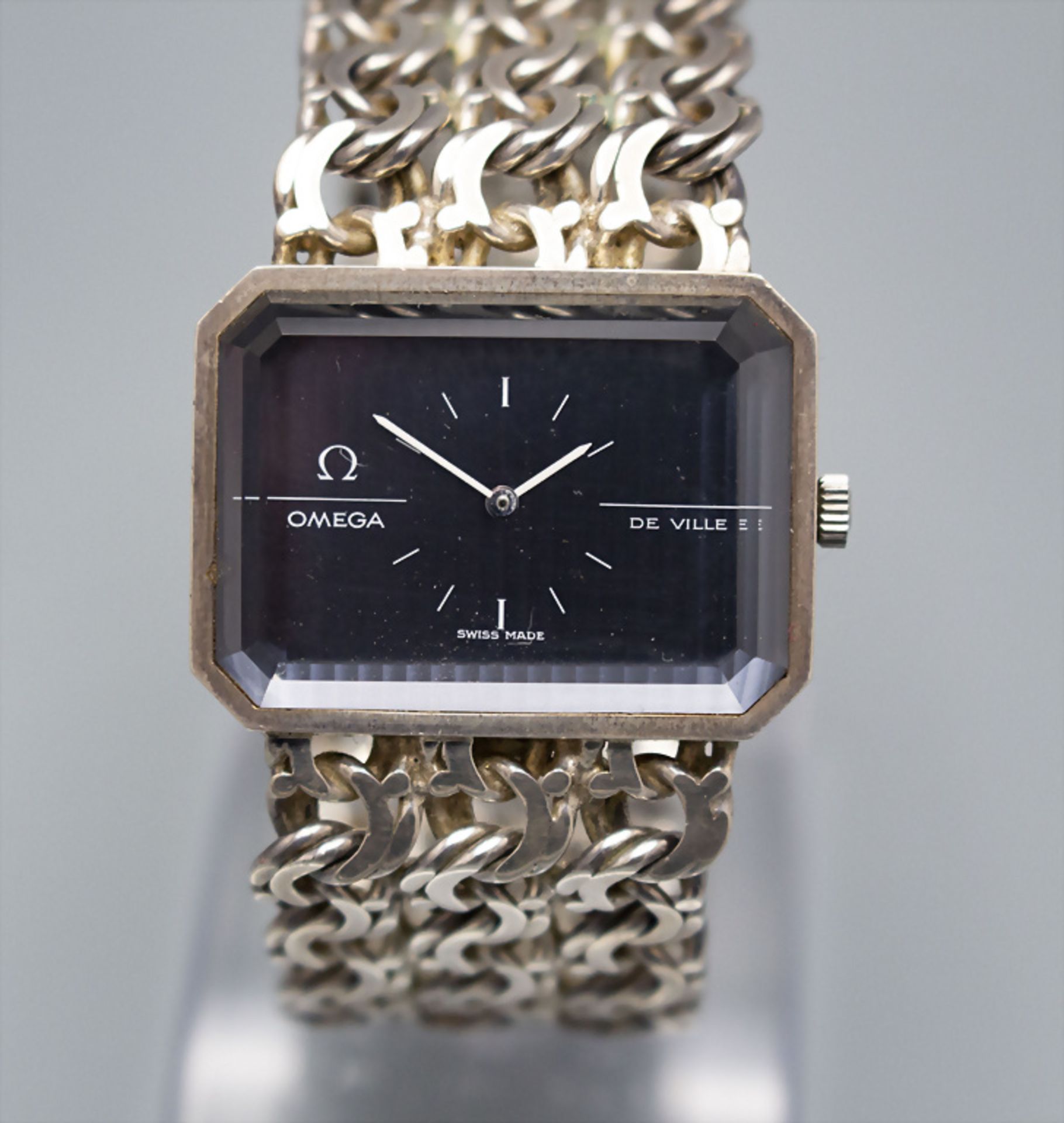 Herrenarmbanduhr / A men's Sterling silver wristwatch, Omega de Ville, Swiss / Schweiz, 1972