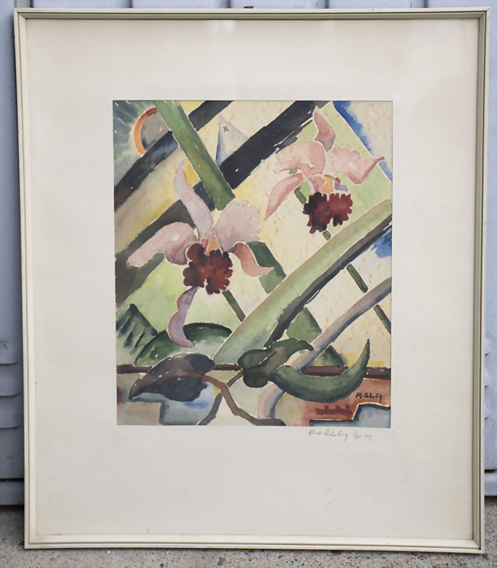 Albrecht W. von Schaumburg-Lippe (*1934) 'Orchideen vor Fenster' / Orchids in front of a ...