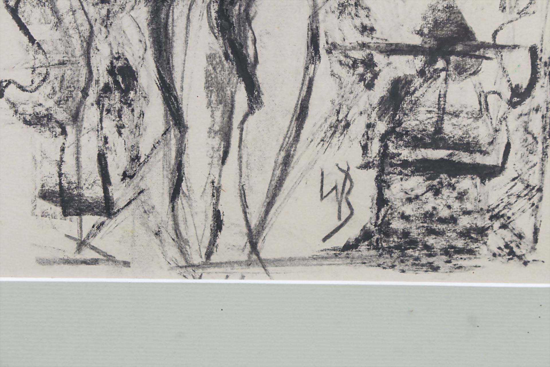 Monogrammist des 20. Jh., 'Abstrakte Komposition mit Akt' / 'Abstract composition with nude' - Bild 3 aus 4