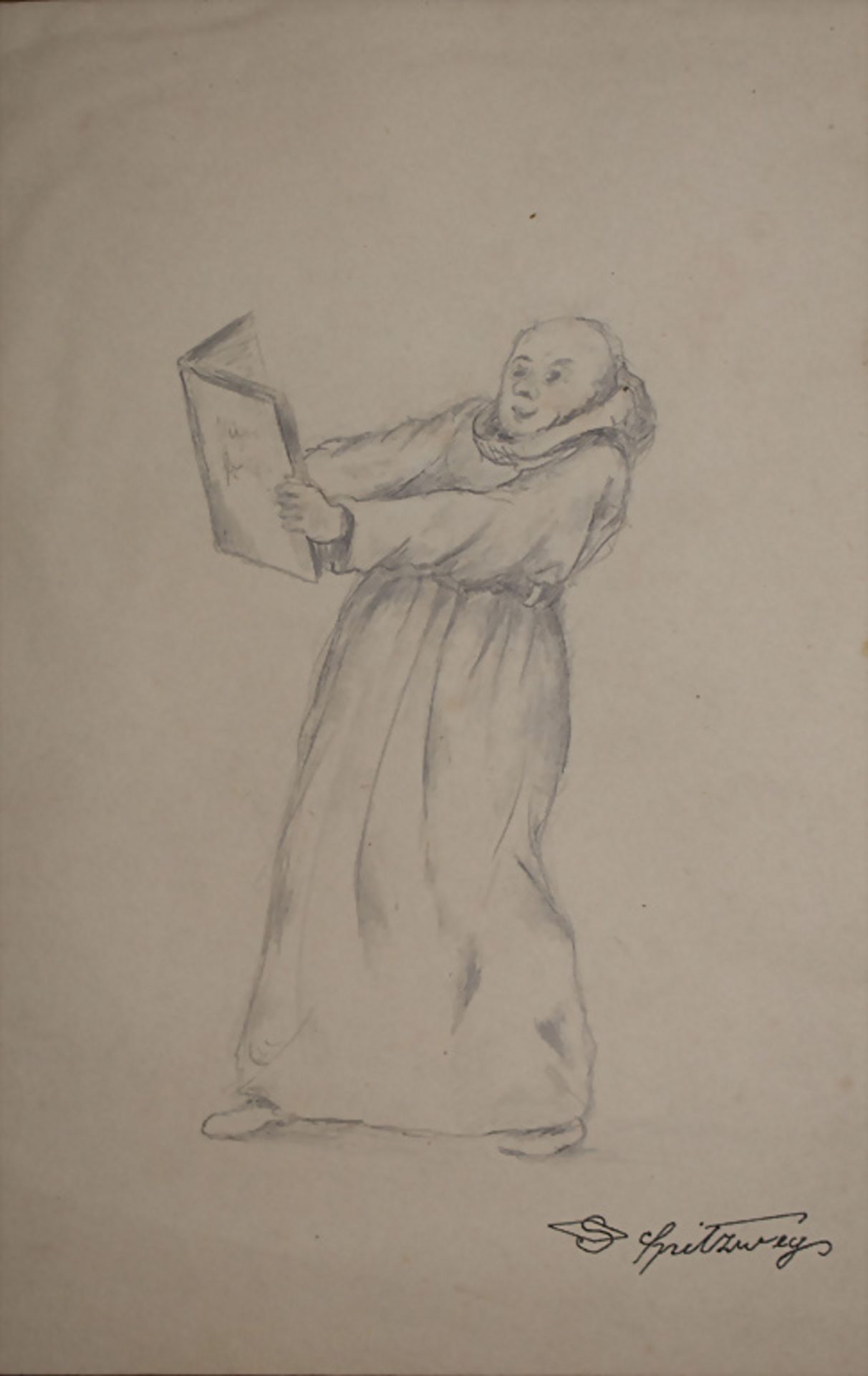 Carl SPITZWEG (1808-1885), Studie 'Amüsierter Mönch' / Study 'Amused monk'