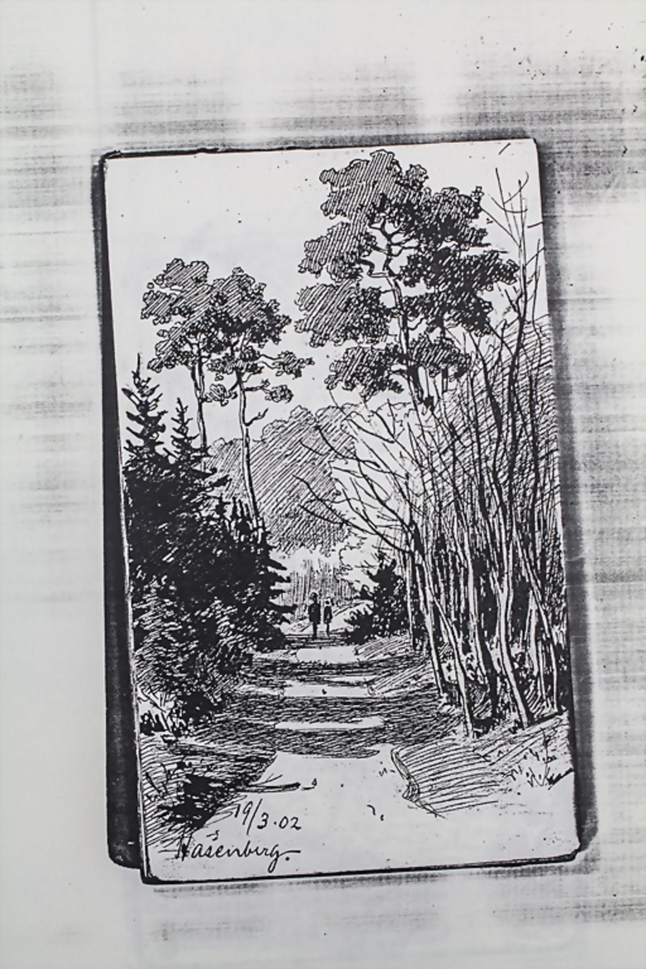 Albert WUNDERLICH (1876-1946), 'Lauer Sommerabendspaziergang / 'Tepid summer evening walk', 1893 - Bild 8 aus 9