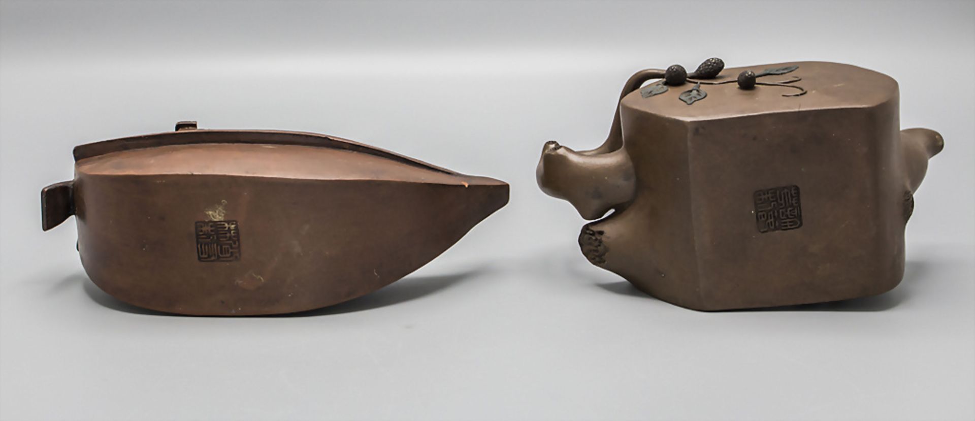 Zwei Teekännchen / Two ceramic teapots, China, 20. Jh. - Bild 4 aus 10