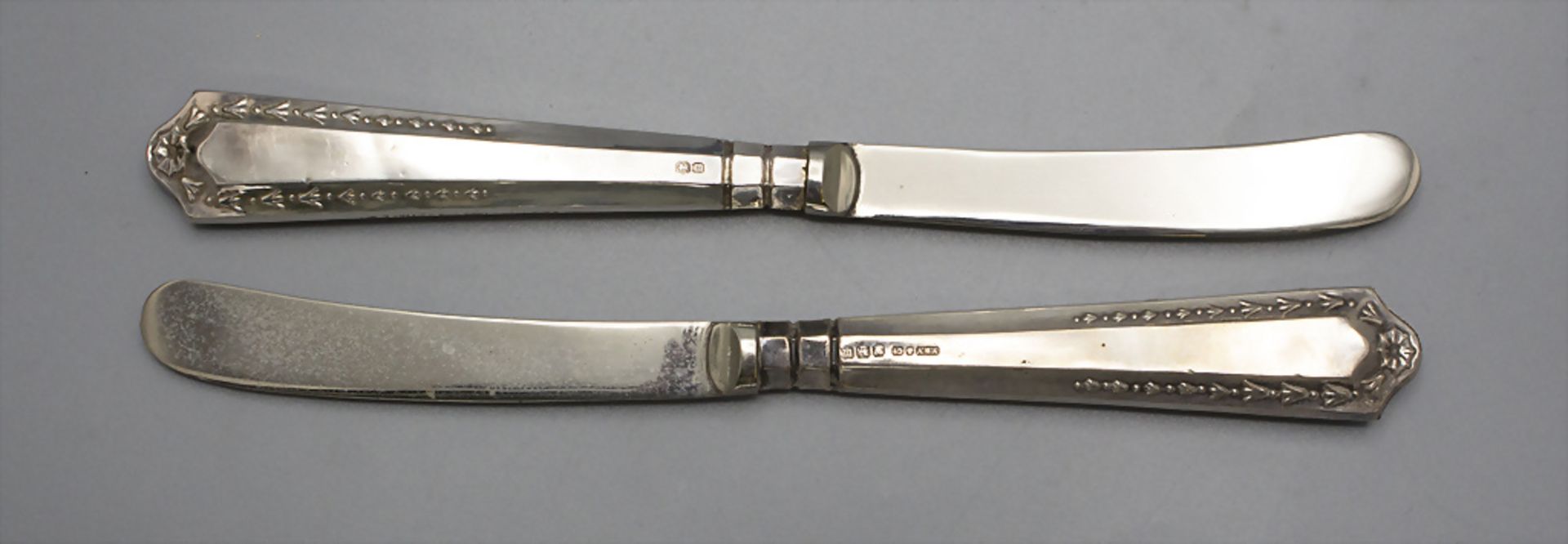 6 Buttermesser im Etui / A set of 6 butter knives in a box, V.B. Vickers & Co., Sheffield, 1929 - Image 2 of 4