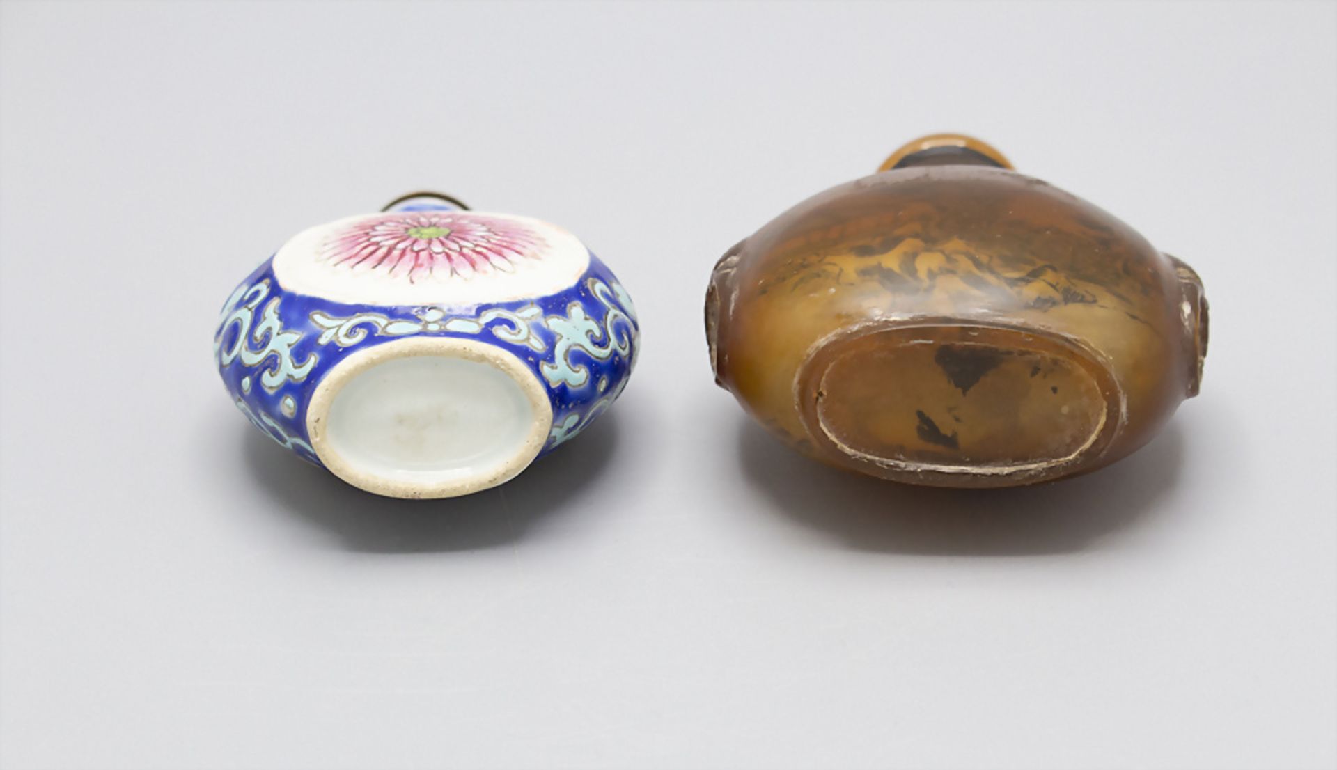 Zwei Schnupftabak Fläschchen / Two snuff bottles, China, Qing-Zeit, 19.-20. Jh. - Bild 4 aus 4