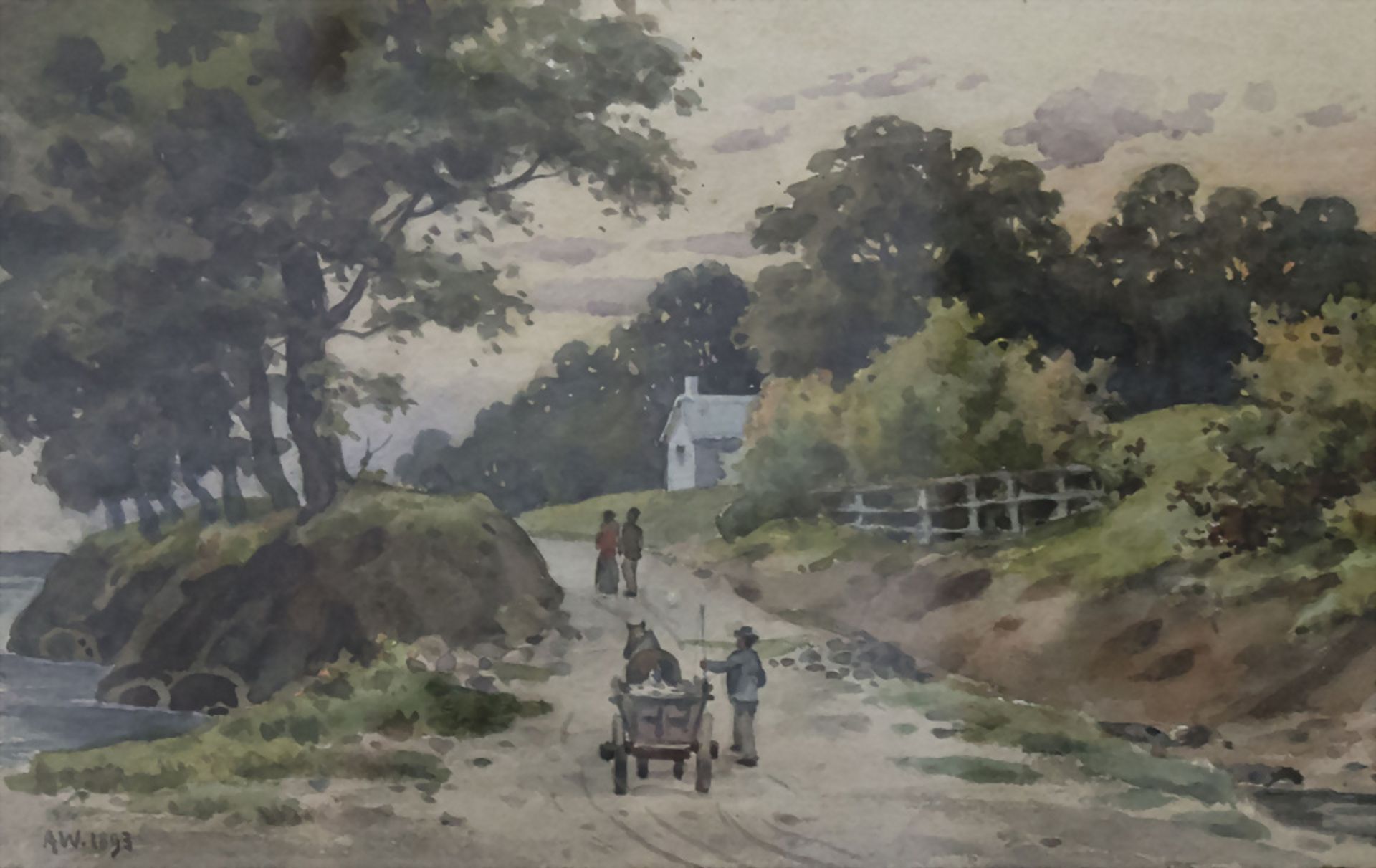 Albert WUNDERLICH (1876-1946), 'Lauer Sommerabendspaziergang / 'Tepid summer evening walk', 1893 - Bild 2 aus 9