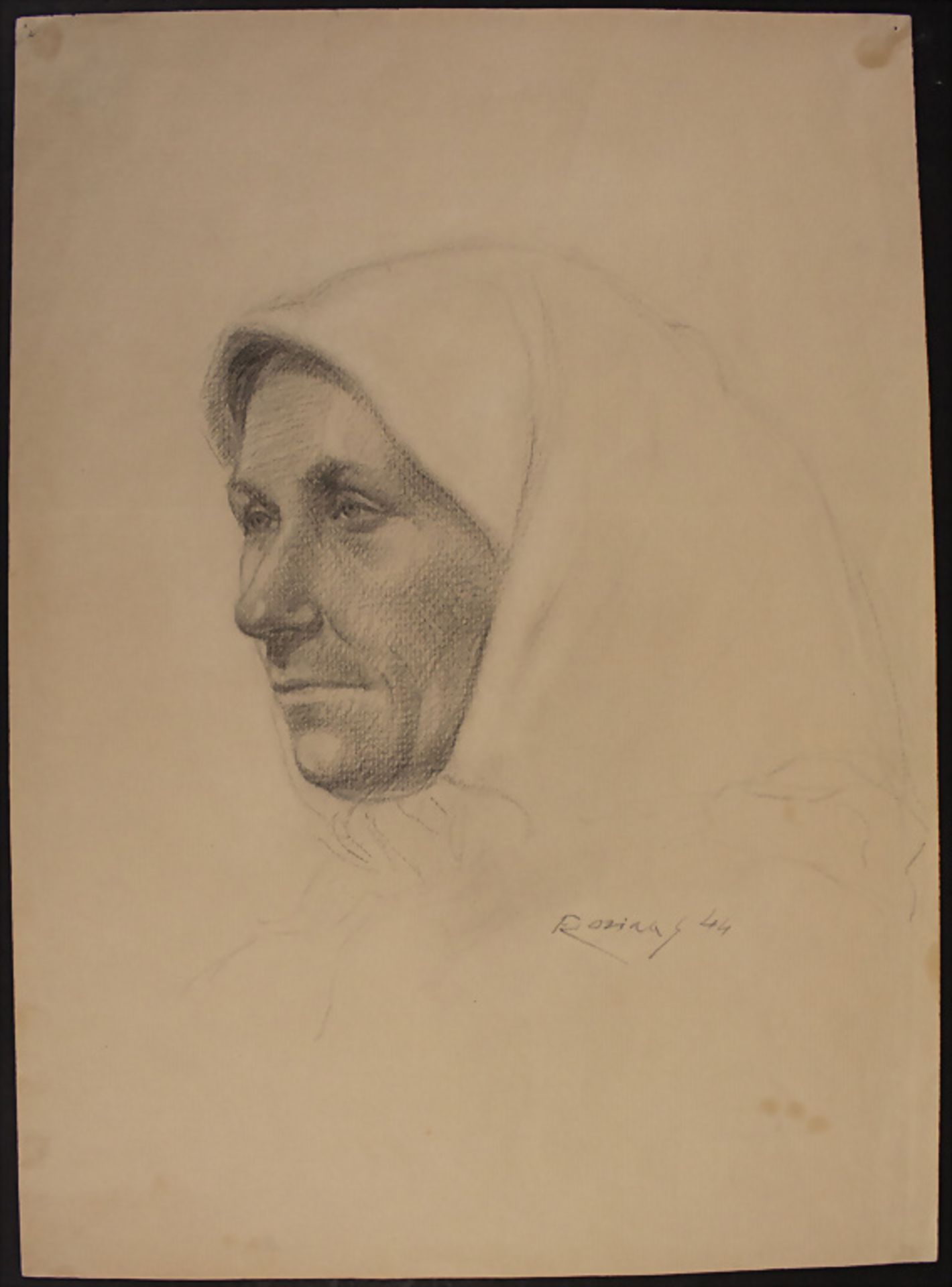 Rosina SMULLYAN (1875-1961), Frauenkopfstudie / Study of a woman's head, 1944 - Image 2 of 4