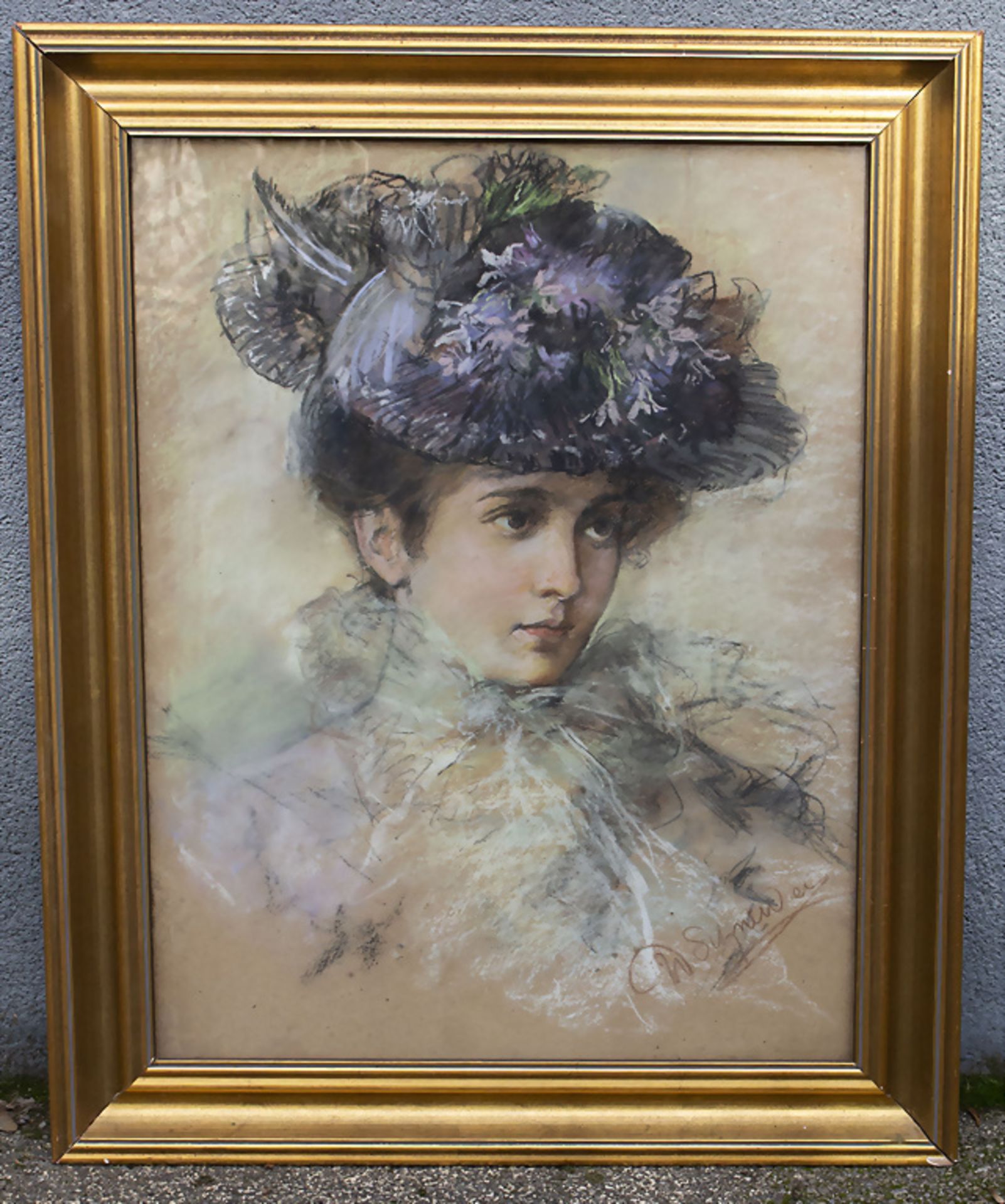 Wilhem SCHNEIDER (1896-1958), 'Dame mit Glockenblumenhut' / 'Lady with bellflower hat', um 1926 - Image 2 of 5