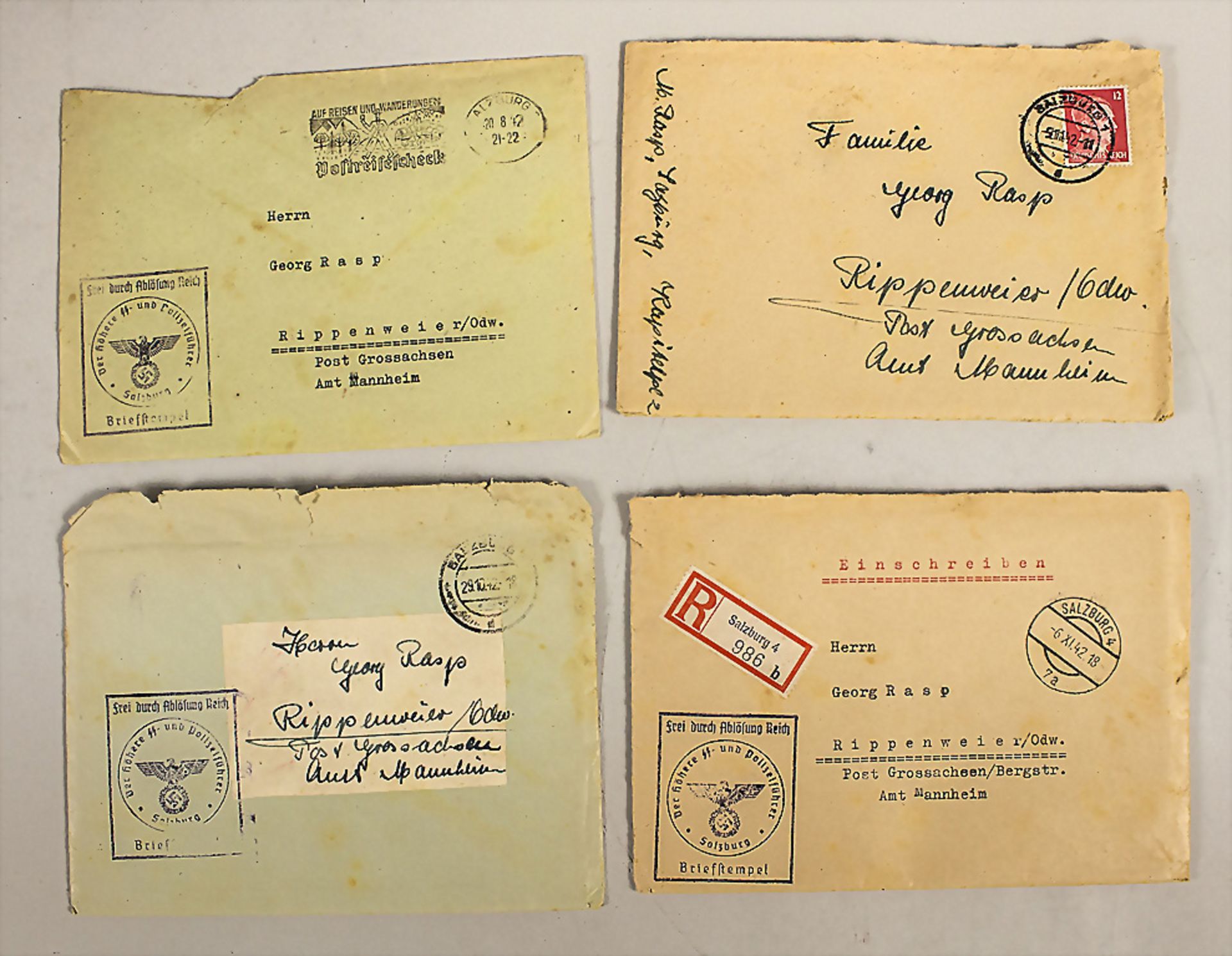 Konvolut aus 8 Feldpostbriefen einer SS-Helferin, Drittes Reich - Bild 2 aus 4
