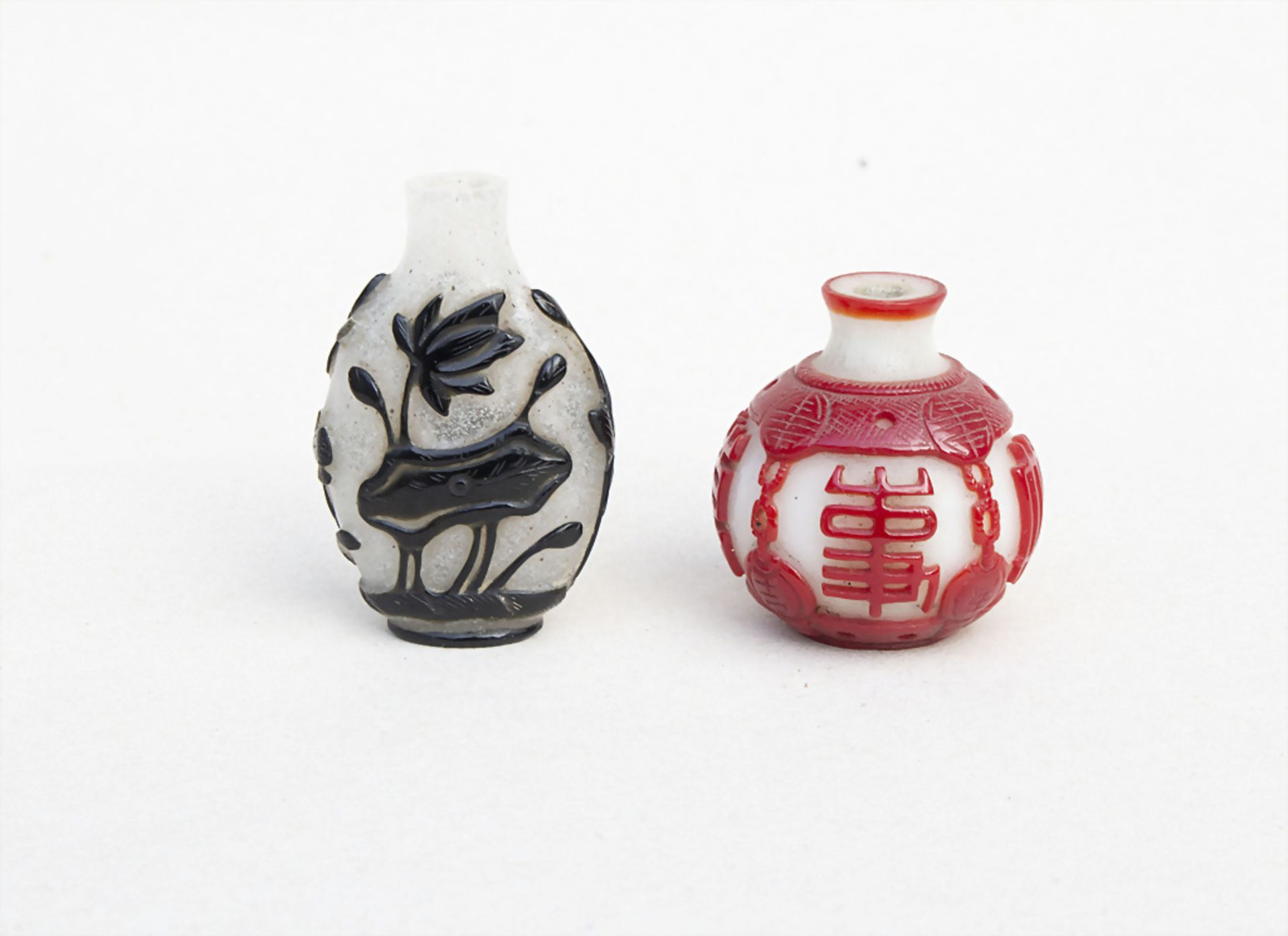 Zwei Glas Schnupftabak Fläschchen / Two glass snuff bottles, China, Qing-Zeit, Beginn 20. Jh. - Image 3 of 4