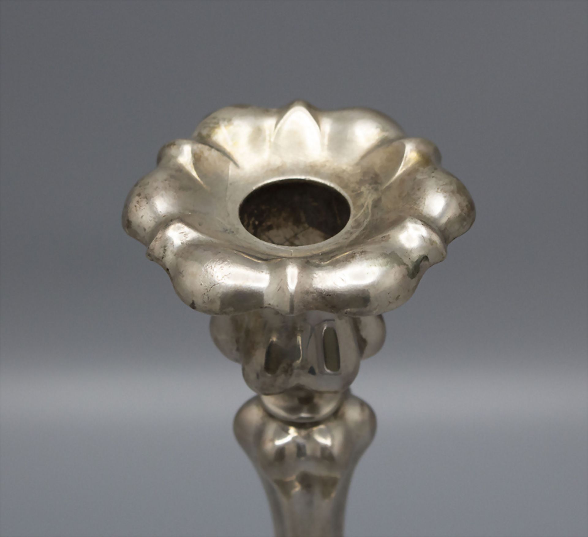 Biedermeier Leuchter / A silver candlestick, deutsch, um 1860 - Image 2 of 4