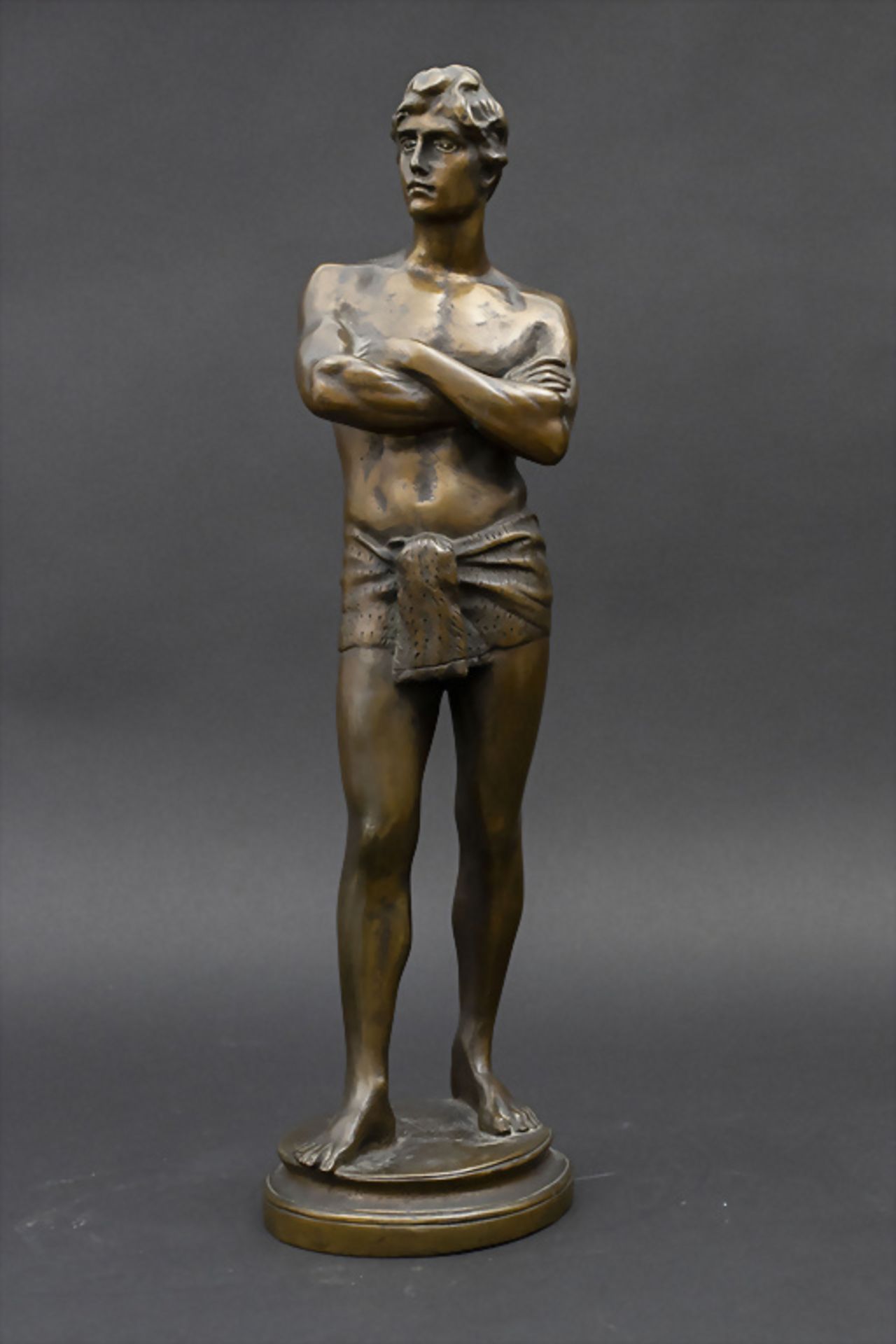 Bronzeplastik 'Stehender Männerhalbakt' / A bronze sculpture 'Standing male semi-nude', um 1930