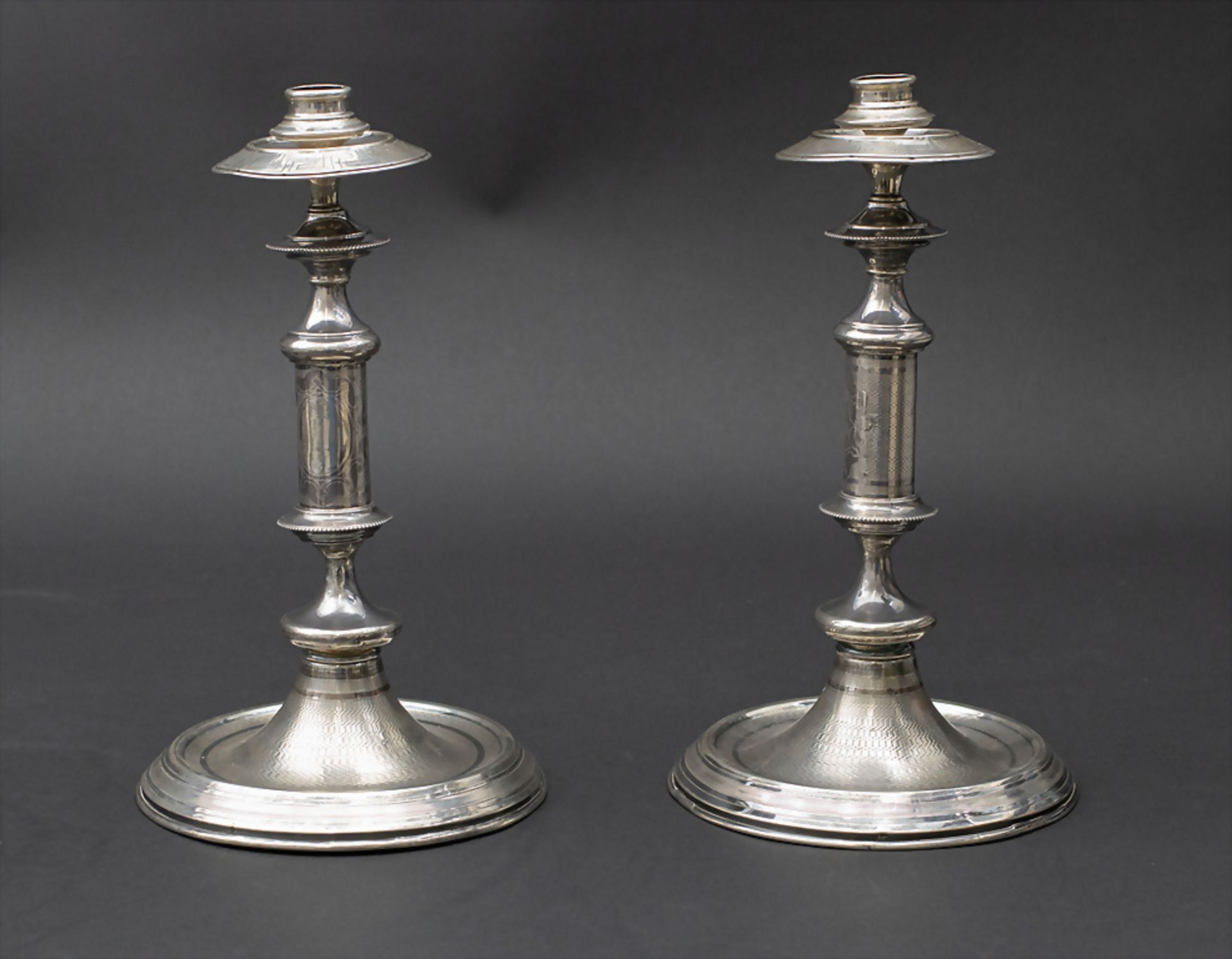 Paar Silberleuchter / A pair of silver candlesticks, Carreras, Barcelona, 19. Jh.