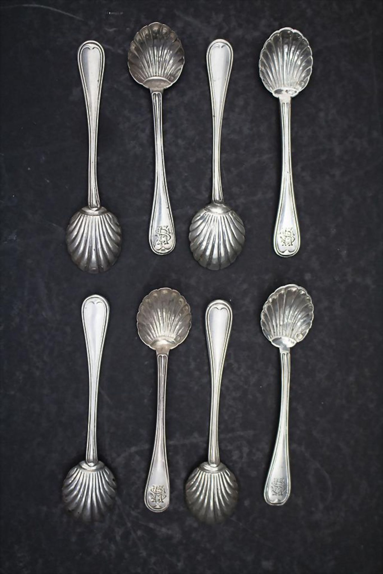 8 Gewürzlöffel / 8 spice spoons, u.a. Francois-Julien Doyen, Paris, um 1852