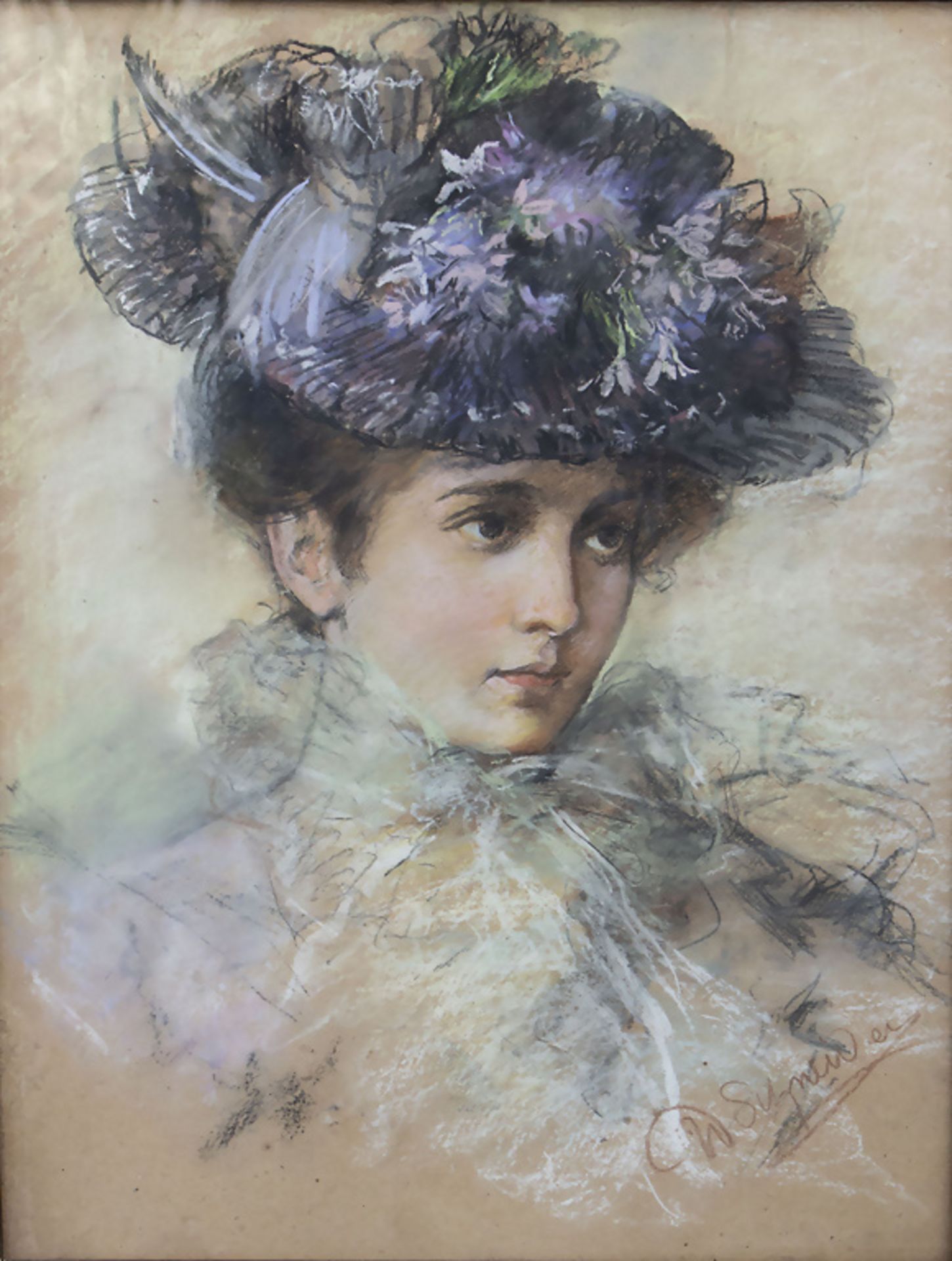 Wilhem SCHNEIDER (1896-1958), 'Dame mit Glockenblumenhut' / 'Lady with bellflower hat', um 1926