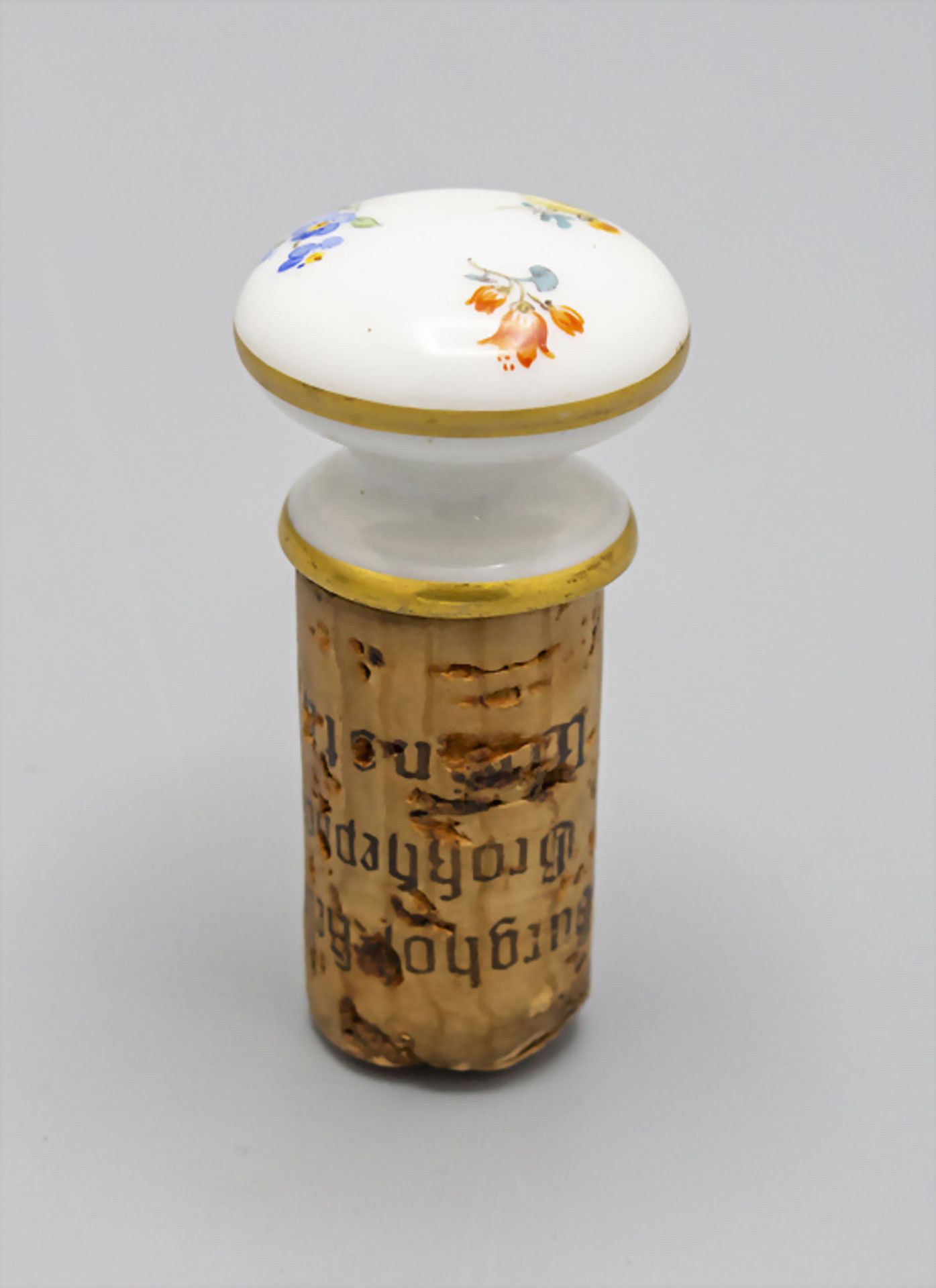 Flaschenstöpsel mit Streublumen / A bottle stopper with scattered flowers, Meissen, Ende 19. Jh.