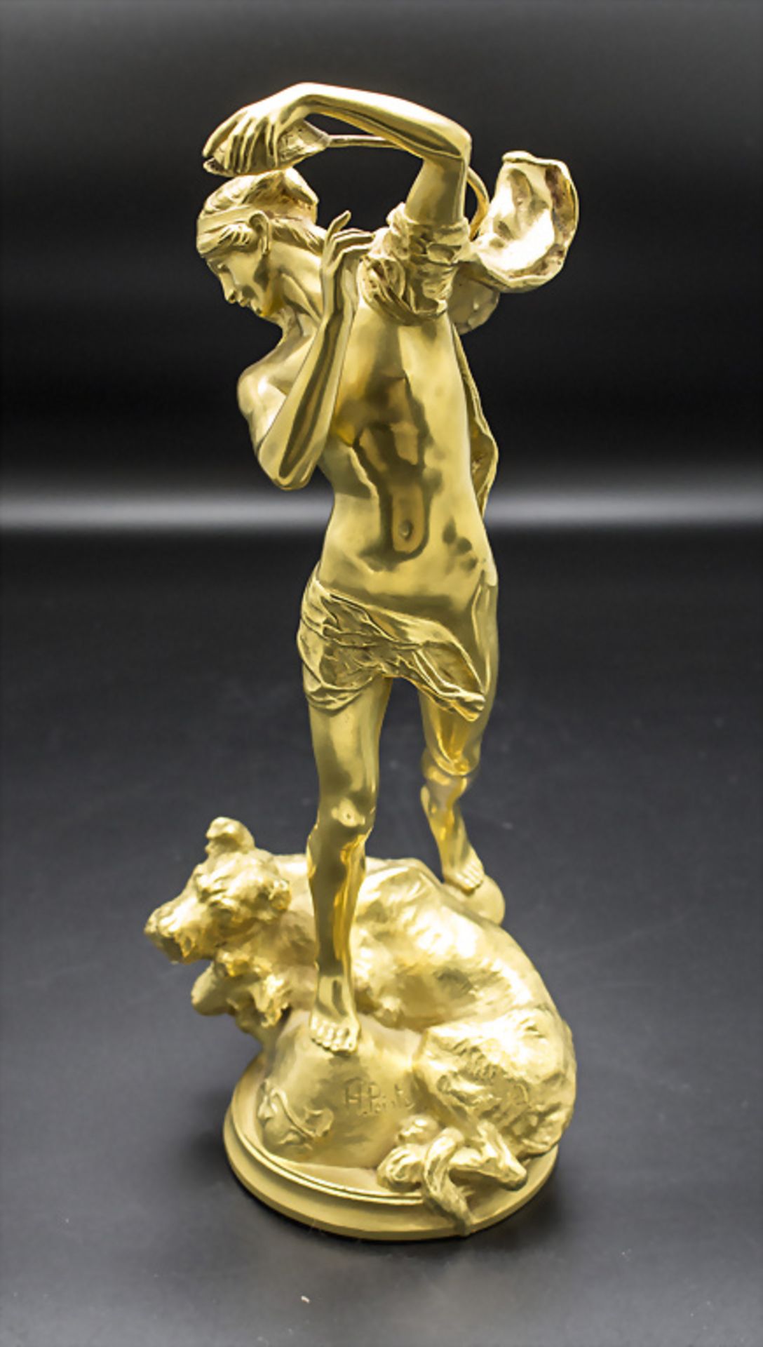 Henri Peinte (Cambrai 1845-1912 Paris), mythologische Jugendstil Bronze 'Orpheus und Cerberus' ... - Bild 3 aus 12