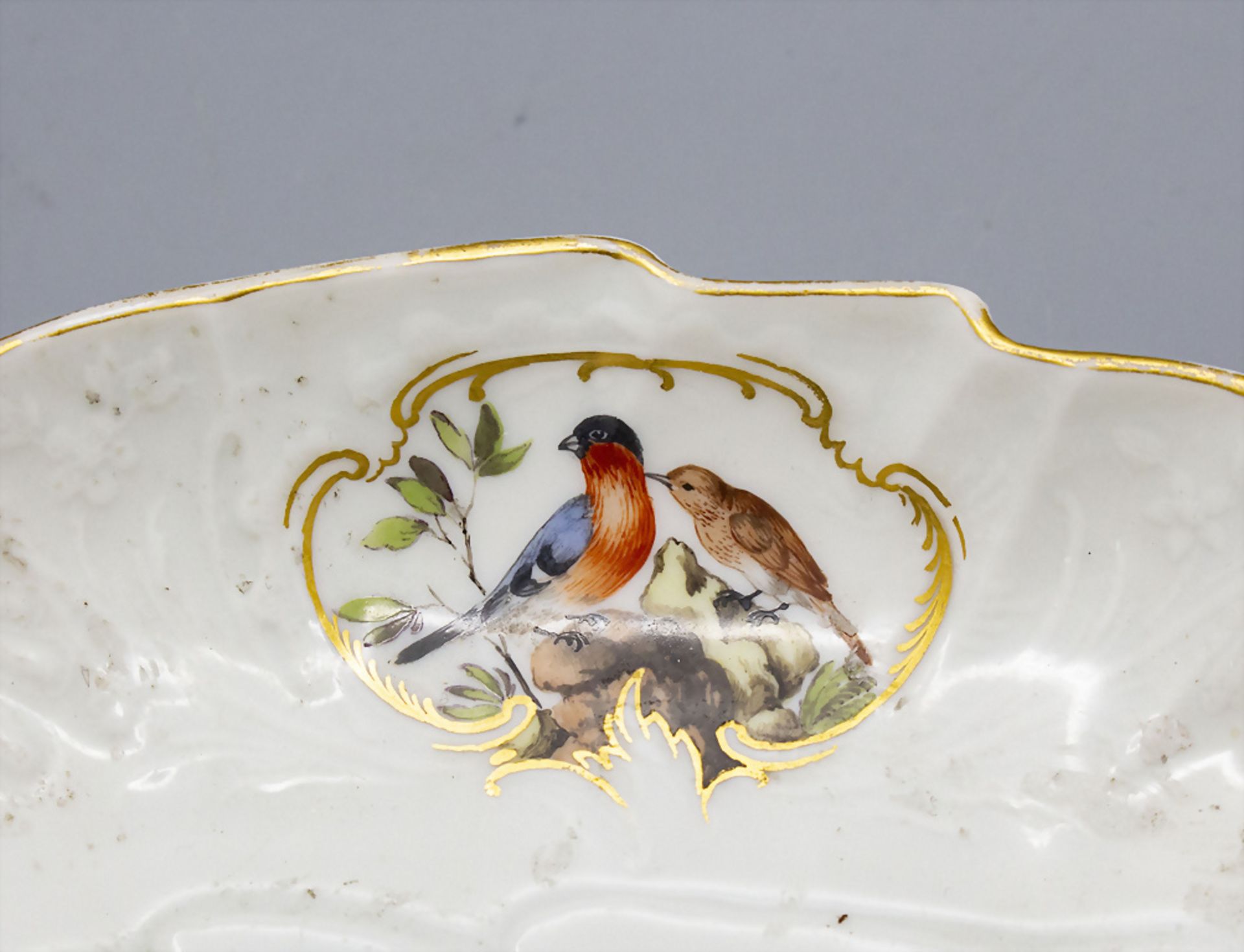 Meissen Blattschale mit Vogelmalerei / A leaf shaped bowl with birds, Meissen, Punktzeit, 1763-1774 - Bild 3 aus 5