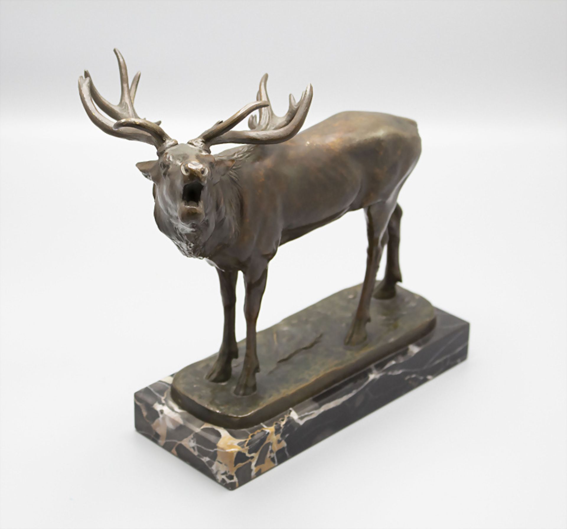 Josef Pallenberg (1882 Köln - 1946 Düsseldorf), Skulptur 'Hirsch'/ A sculpture of a deer, um 1910 - Image 4 of 6