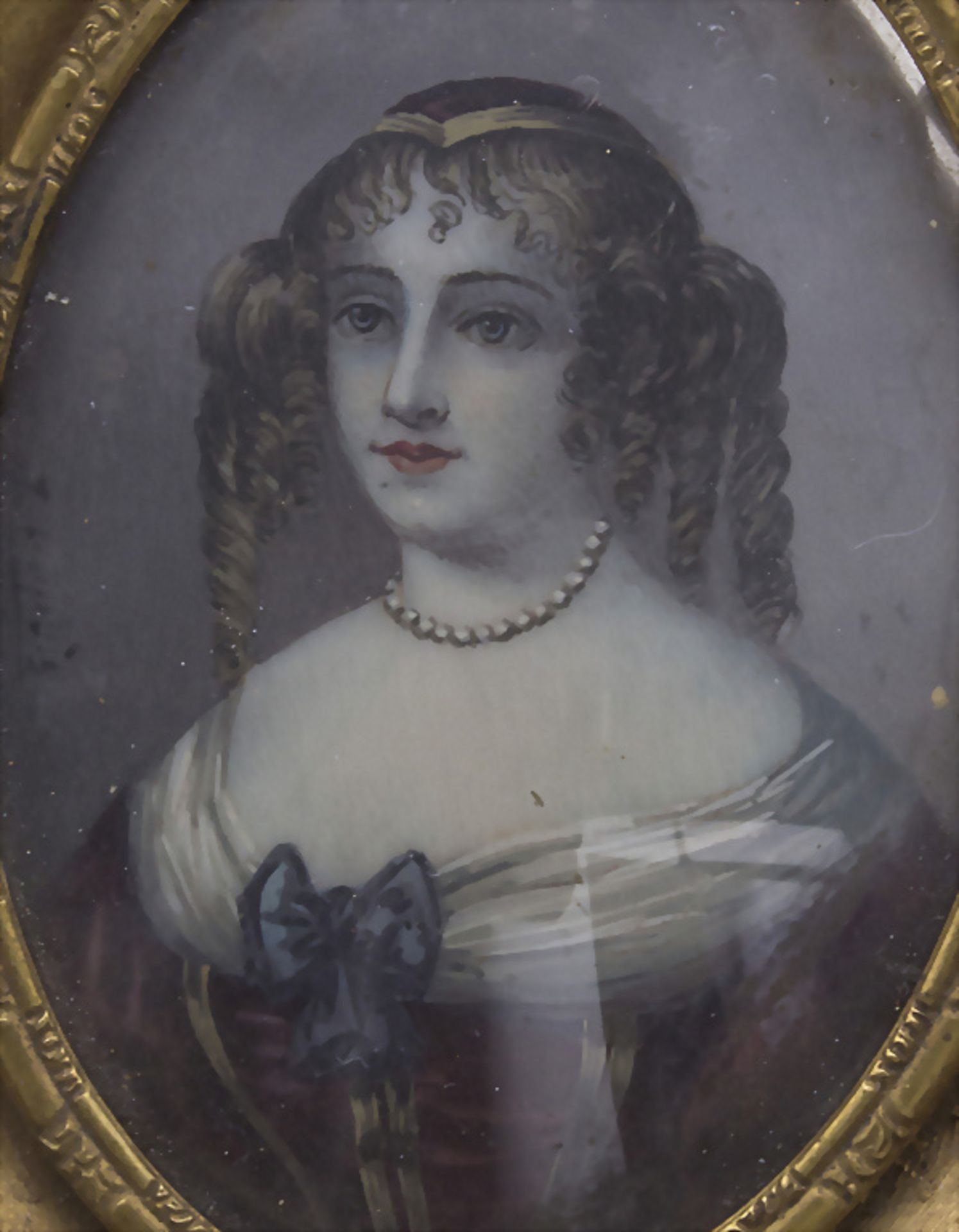 Miniatur-Portrait einer Prinzessin / A miniature portrait of a princess, Frankreich, Anfang 19. Jh. - Bild 2 aus 3