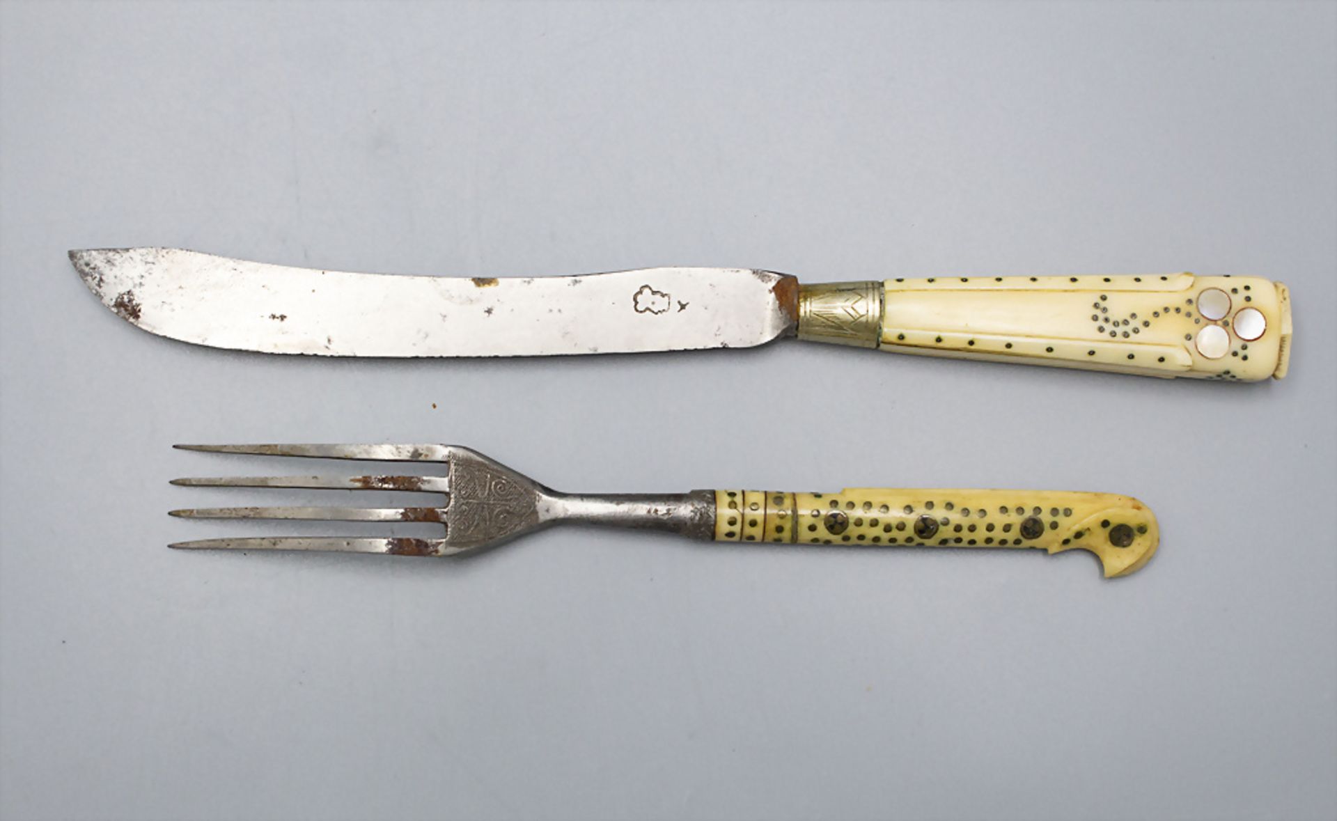 Barock Besteck / A Baroque fork and knife, 18. Jh. - Image 2 of 6
