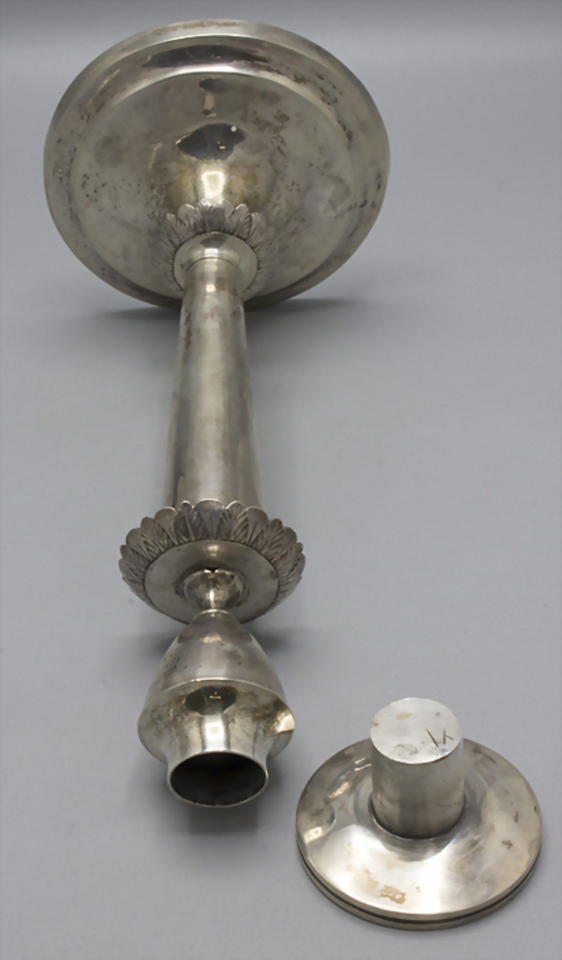 Klassizismus Kerzenleuchter / A silver candlestick, Scheel, Kassel, 19. Jh. - Bild 3 aus 6