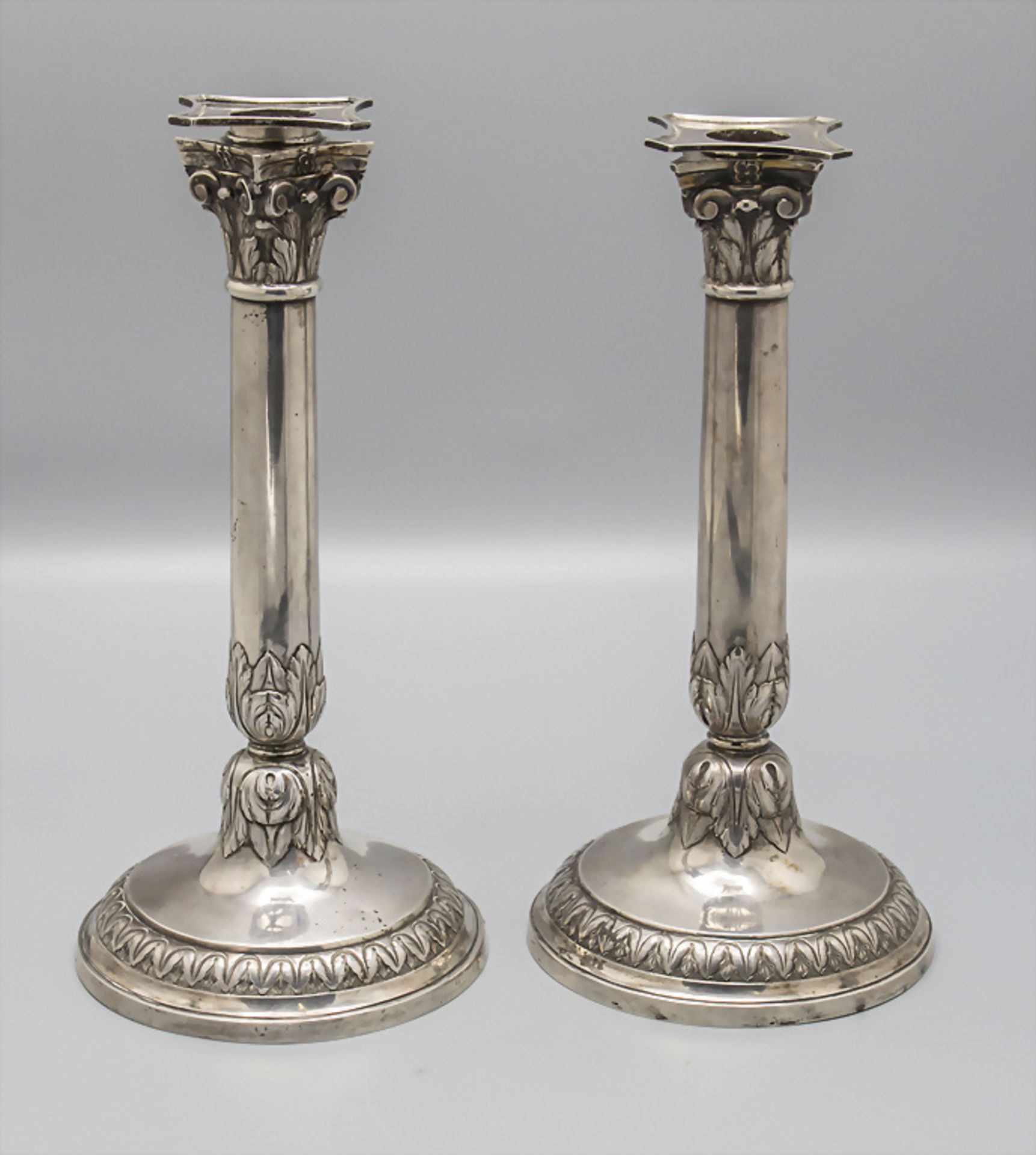 Paar Empire  Kerzenleuchter / A pair of silver candlesticks, Verdun (Mosel/Meuse), 1809-1819