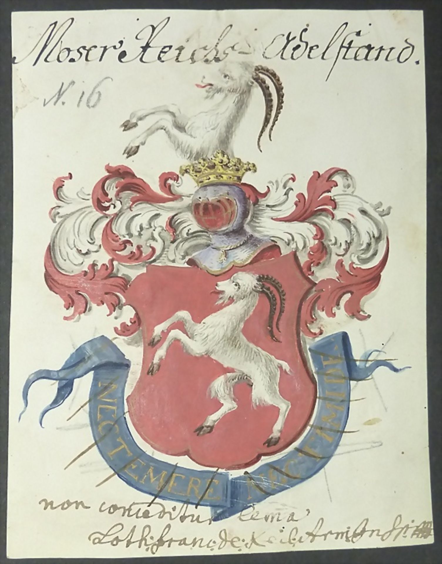 Vier kolorierte Wappen / Four colored coats of arms, deutsch, 17./18. Jh. - Image 5 of 5