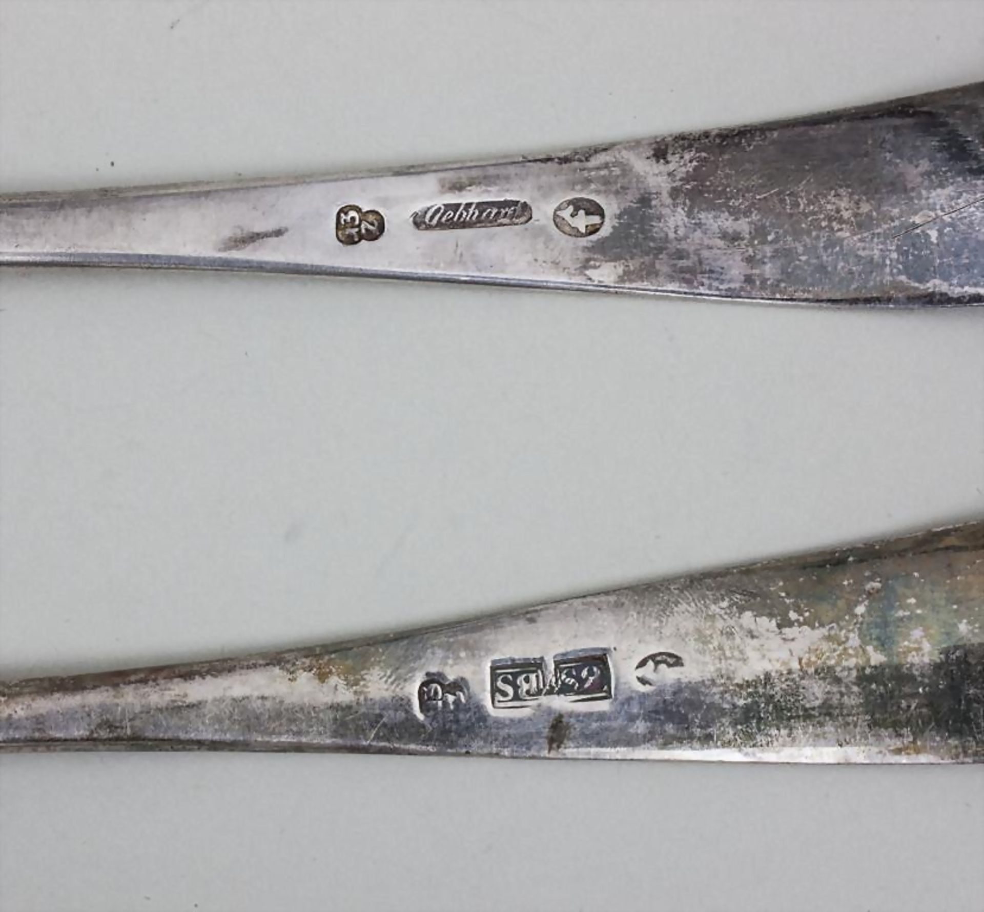 4+2 Suppenlöffel/6 Silver Spoons, Mannheim, um 1820 - Image 2 of 3