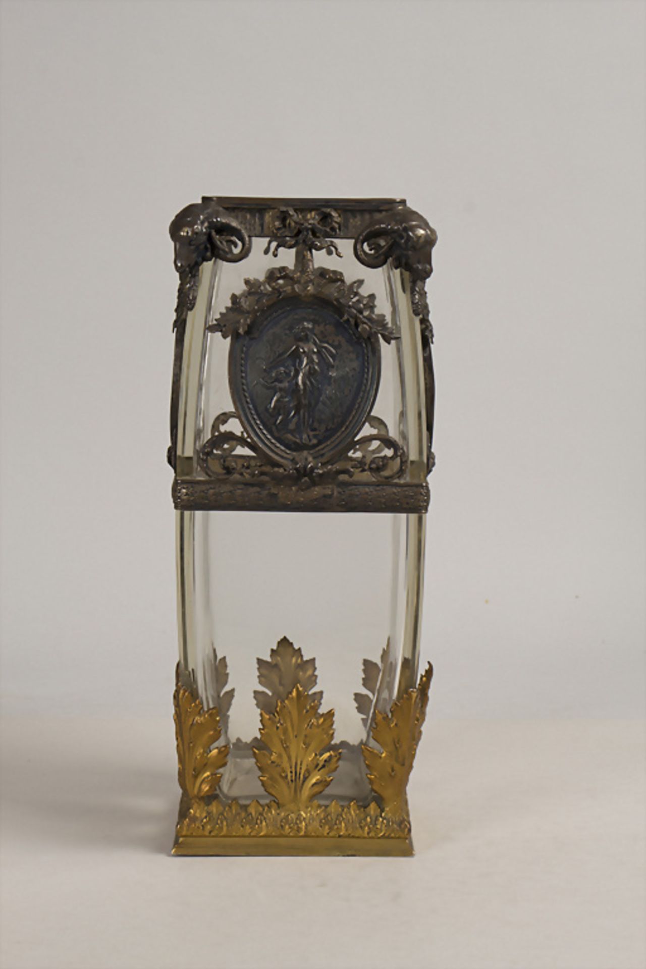 Vase mit Bronze und Silbermontur 'Die vier Jahreszeiten' / A crystal glass vase with bronze ... - Image 3 of 11