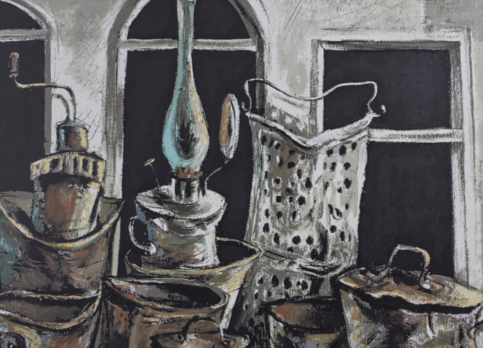 Yosl Bergner (1920-2017), 'Stillleben mit Öllampe' / 'Stillife with oil lamp', 1937-1950 - Bild 4 aus 4