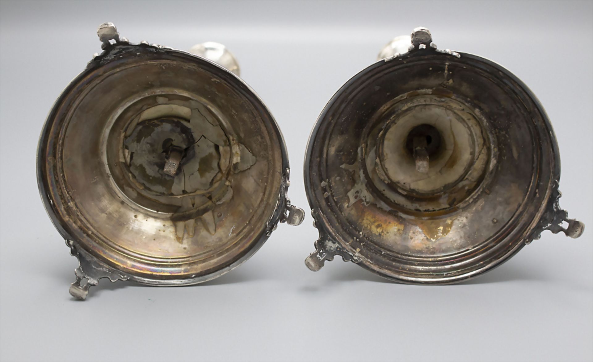 Paar Kerzenleuchter / A pair of silver candlesticks, Wien, um 1880 - Bild 3 aus 11
