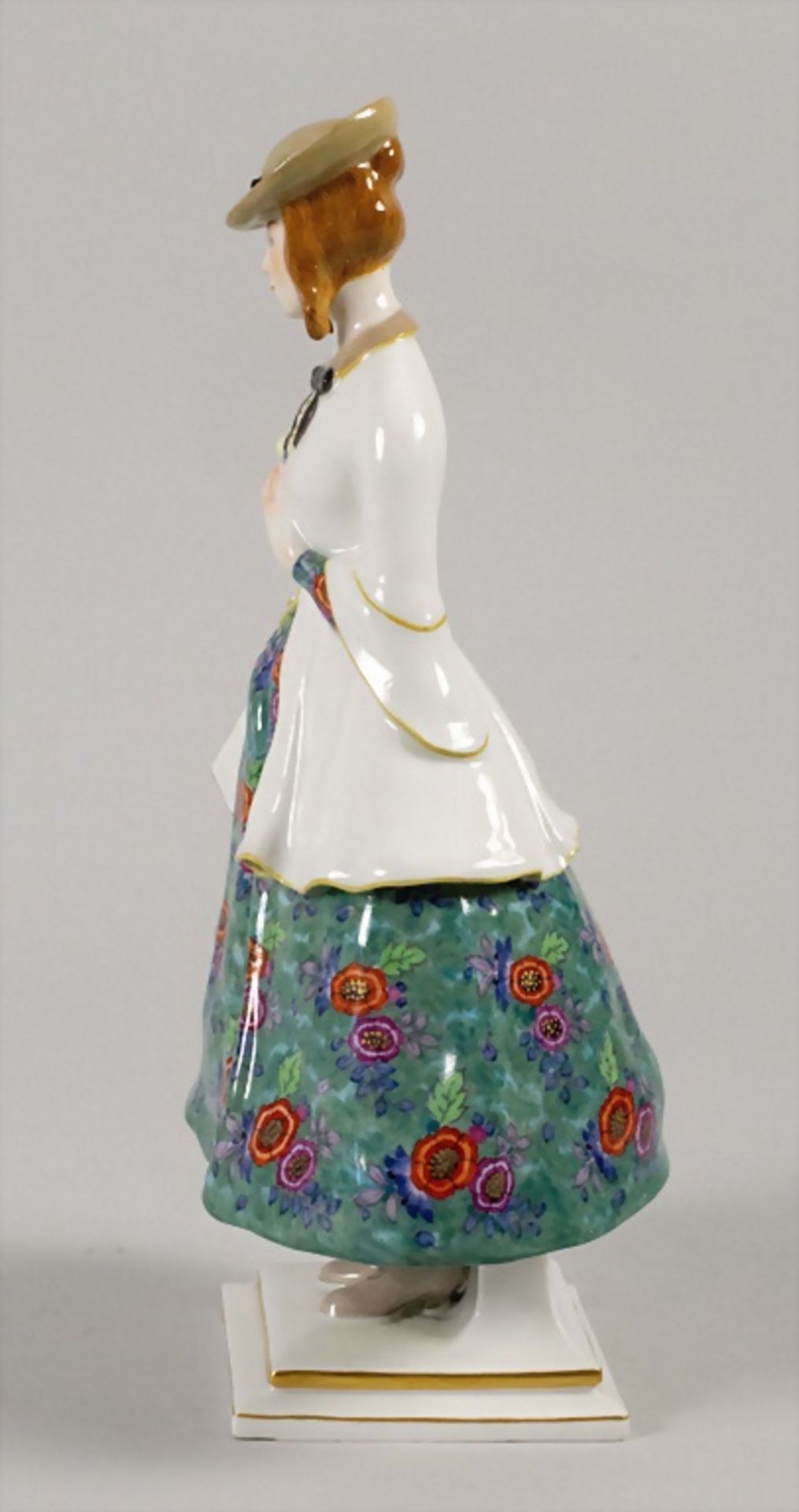 Jugendstil Figur 'Mädchen mit Rose' / An Art Nouveau figurine 'Girl with a rose'', Richard ... - Bild 2 aus 10