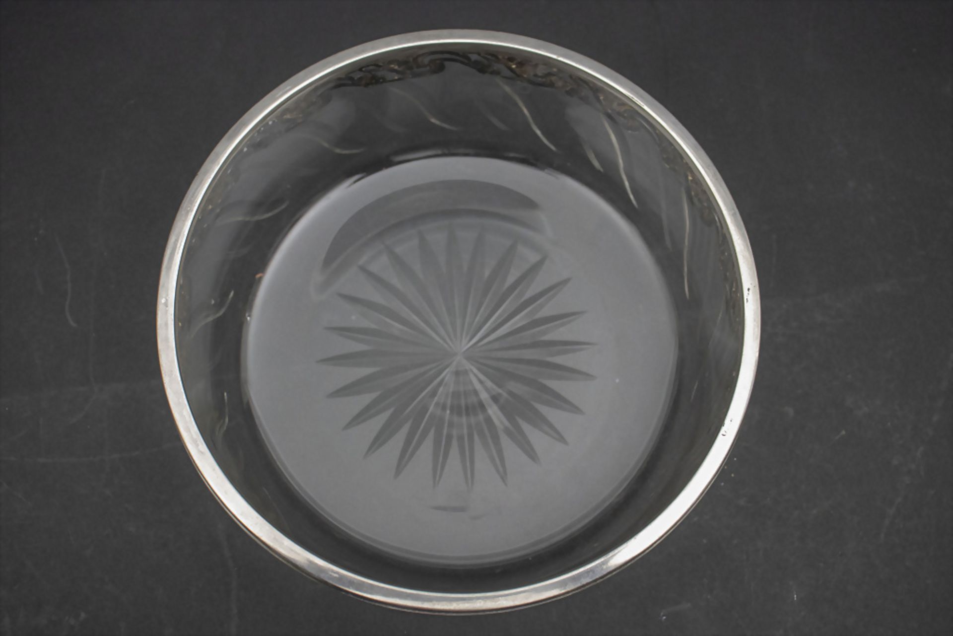 Jugendstil Glasschale mit Montur / An Art Nouveau glass fruit bowl with plated mount, WMF, ... - Image 4 of 6