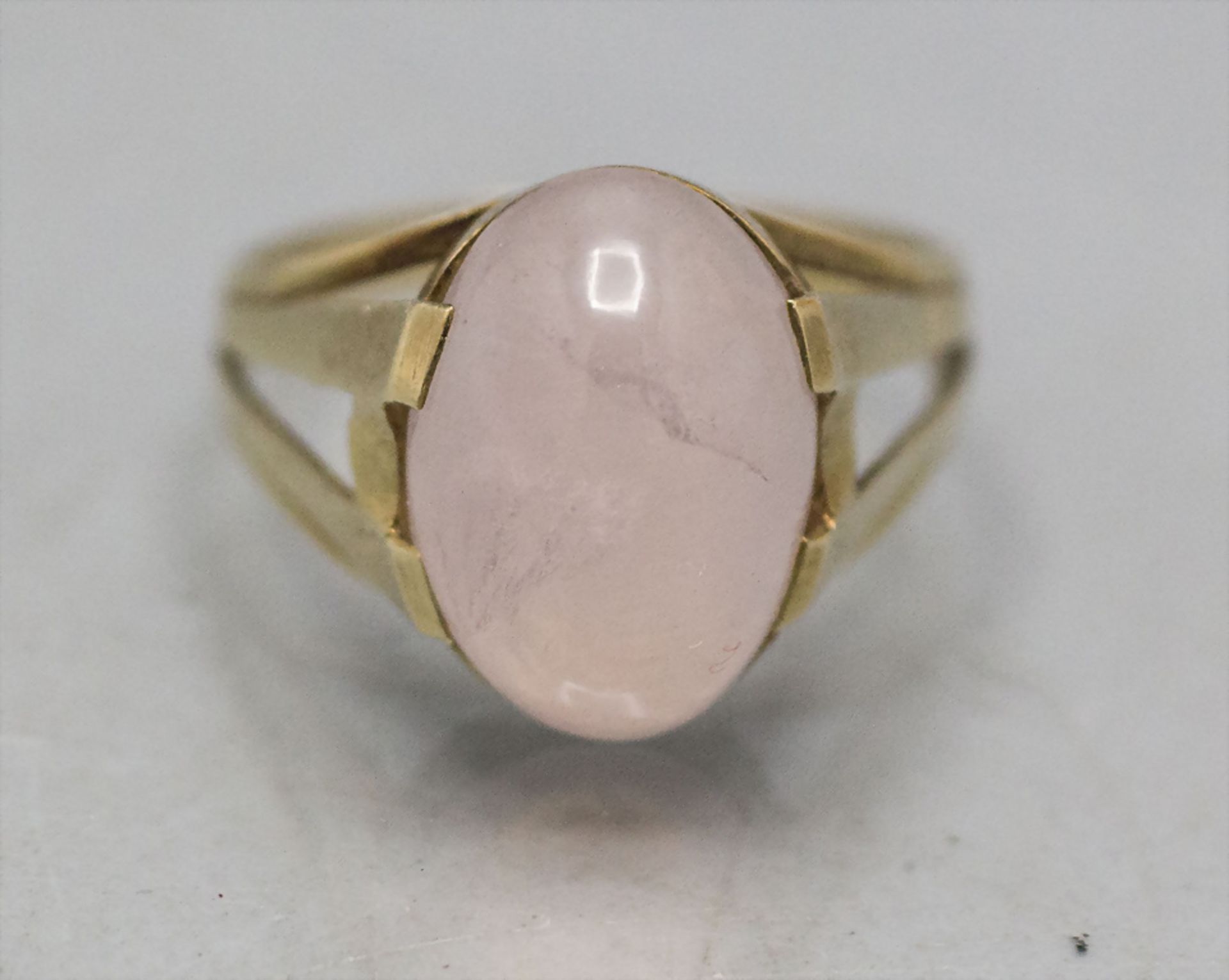 Damenring mit Rosenquarz / A ladies 14 ct gold ring with rose quartz - Image 3 of 3