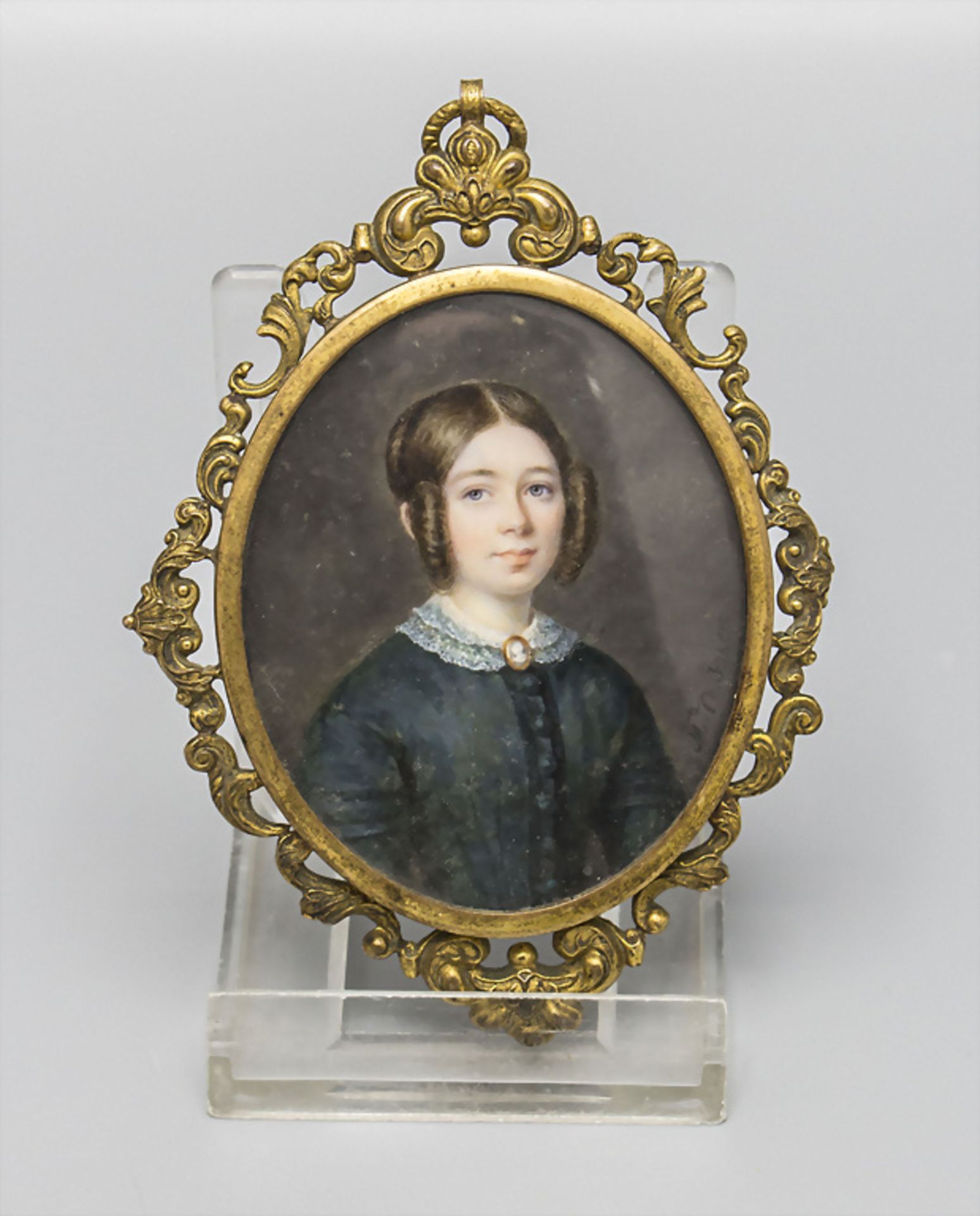 Marie Jaser ROUCHIER (1782-1873), Biedermeier Miniatur Porträt einer jungen Dame / A miniature ...