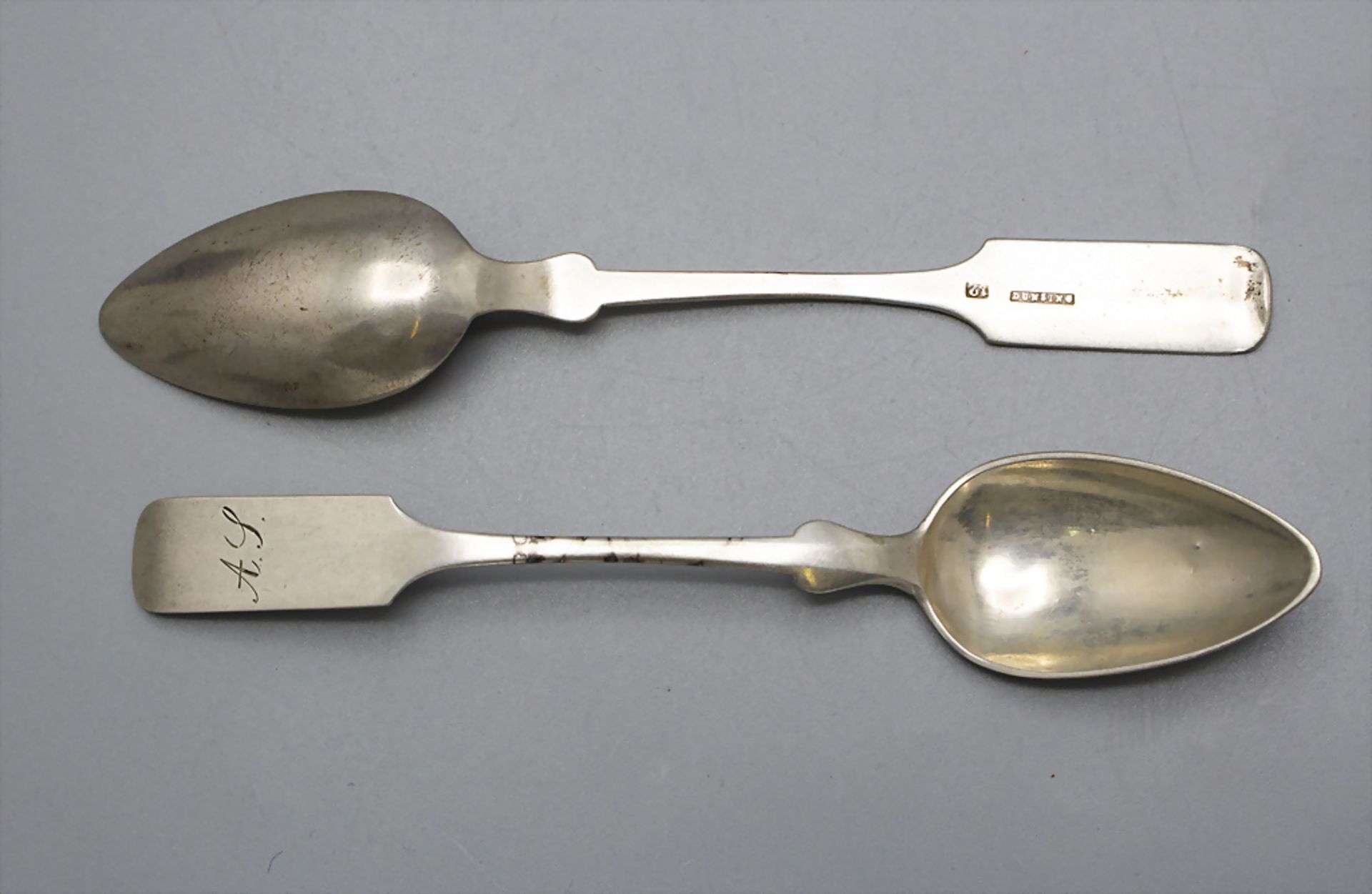 5 Teelöffel /  A set of 5 silver tea spoons, Dunsing, 19. Jh. - Bild 2 aus 4