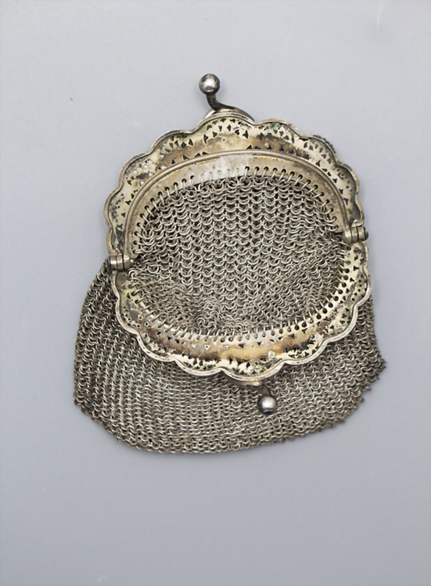 Silberbörse / A silver chain bag, Frankreich, um 1880 - Bild 2 aus 2