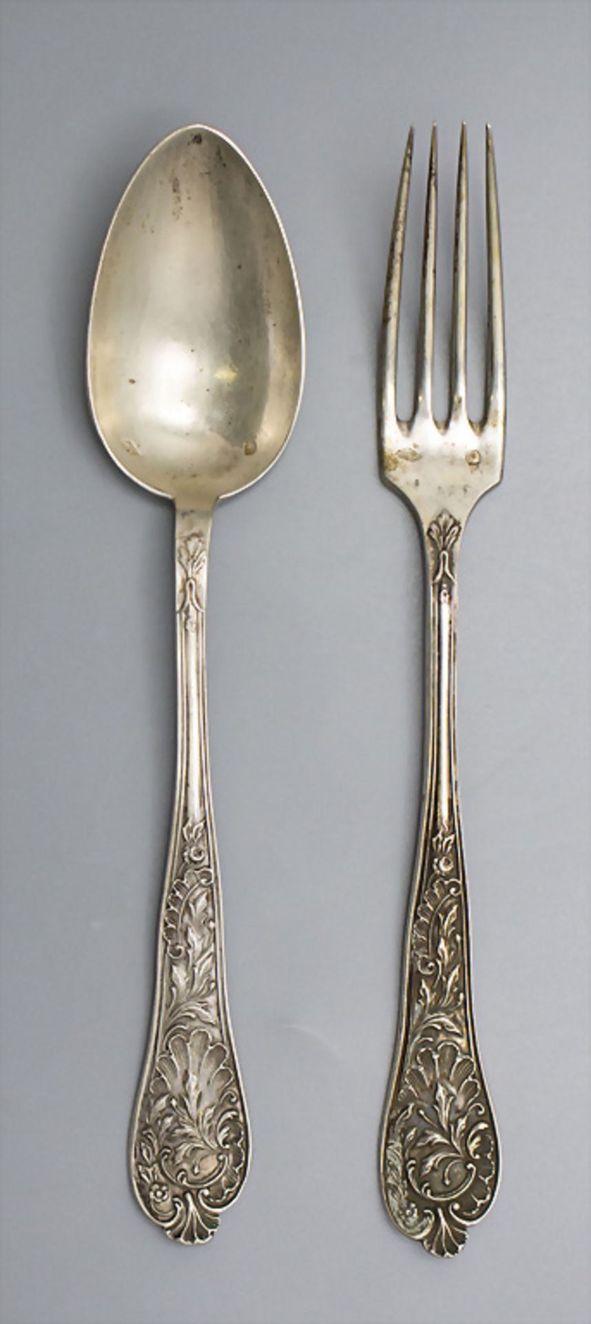 Löffel und Gabel / A silver fork and spoon, Edmont Bonnescoeur, Paris, um 1890