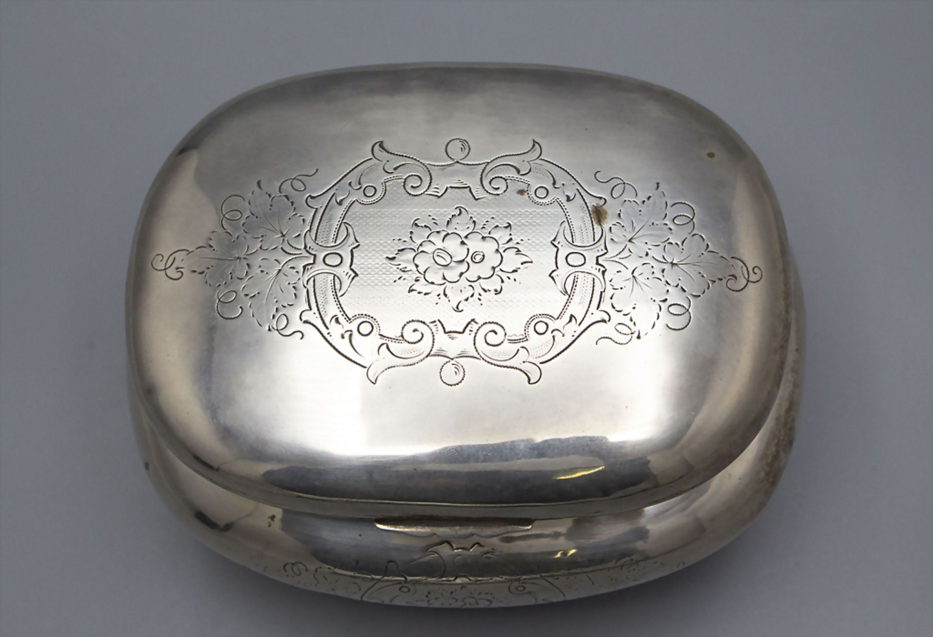 Barock Dose / A Baroque lidded silver box, Christoph Deimling, Karlsruhe, um 1850 - Bild 2 aus 7