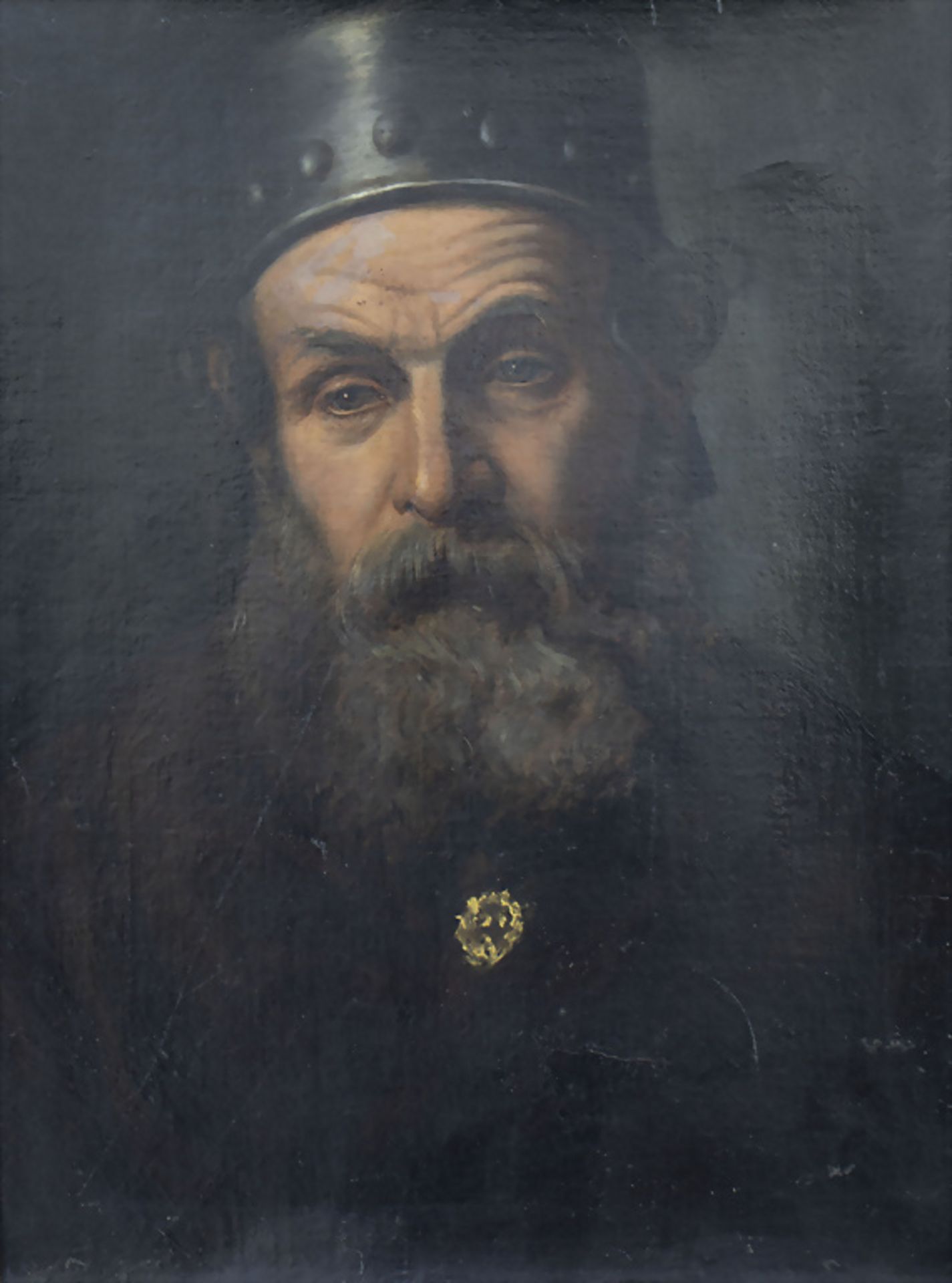 Künstler des 19. Jh., 'Helmträger mit Medallion' / Artist of the 19th century, 'Helmet wearer ...