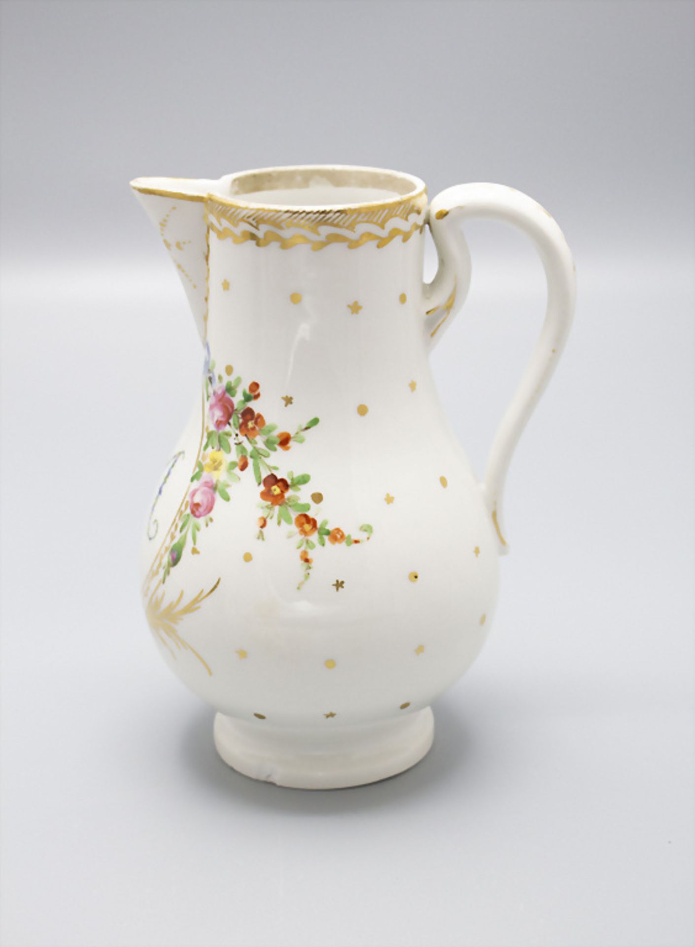 Kleine Kanne mit Blumendekor / A small pot with flowers, wohl Thüringen, Ende 18. Jh. - Bild 2 aus 5