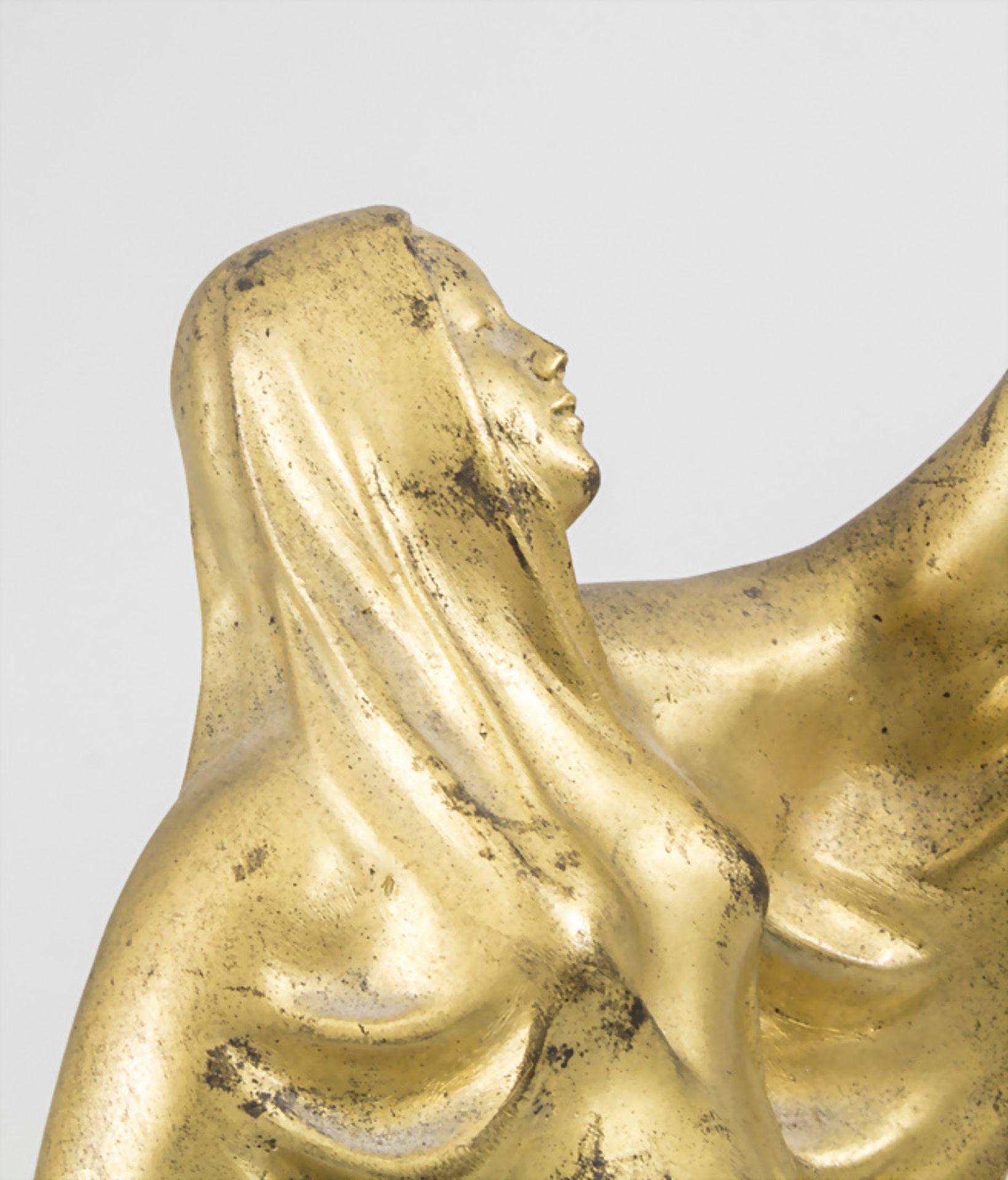 Jugendstil Bronze 'Tanagra Skulptur' / Tanagra sculpture en bronze à patine dorée / An Art ... - Image 6 of 7