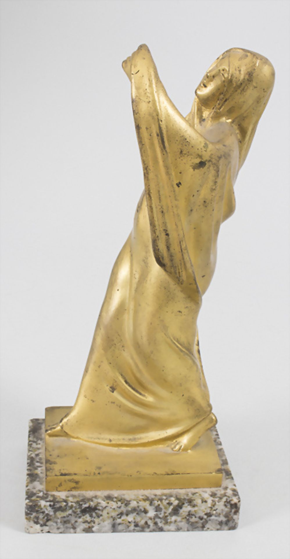 Jugendstil Bronze 'Tanagra Skulptur' / Tanagra sculpture en bronze à patine dorée / An Art ... - Image 2 of 7