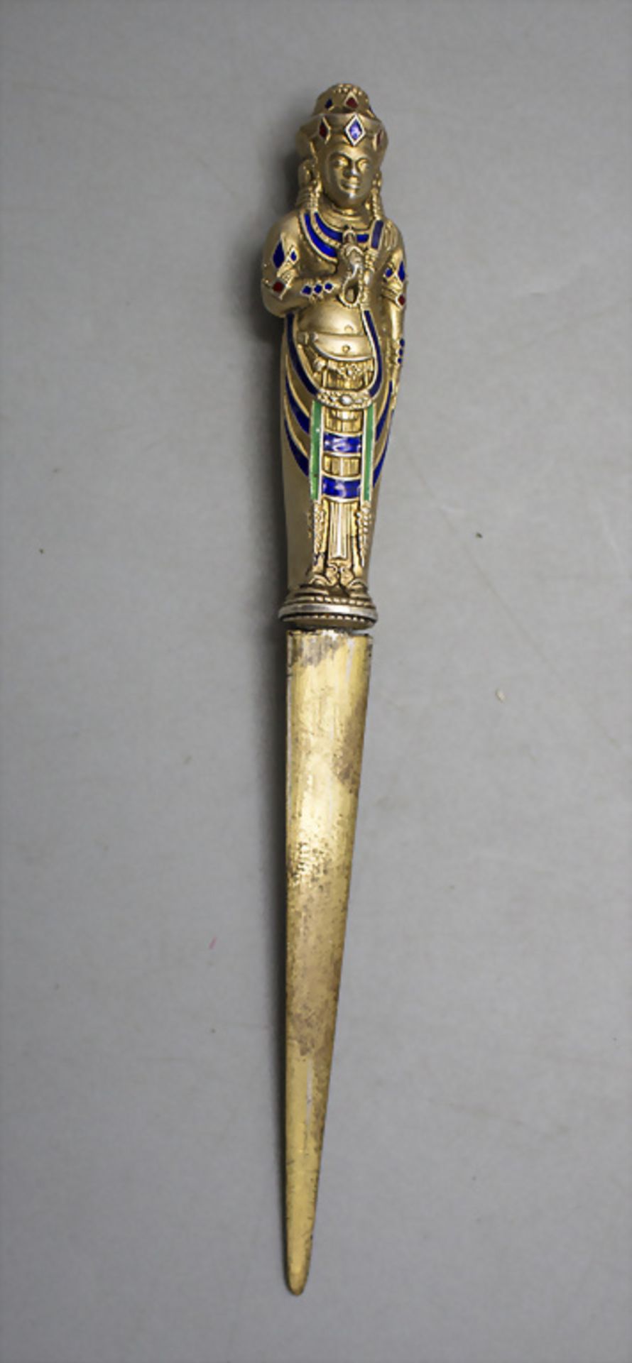 Jugendstil Brieföffner mit stehendem Buddha / An Art Nouveau letter opener with a standing ...